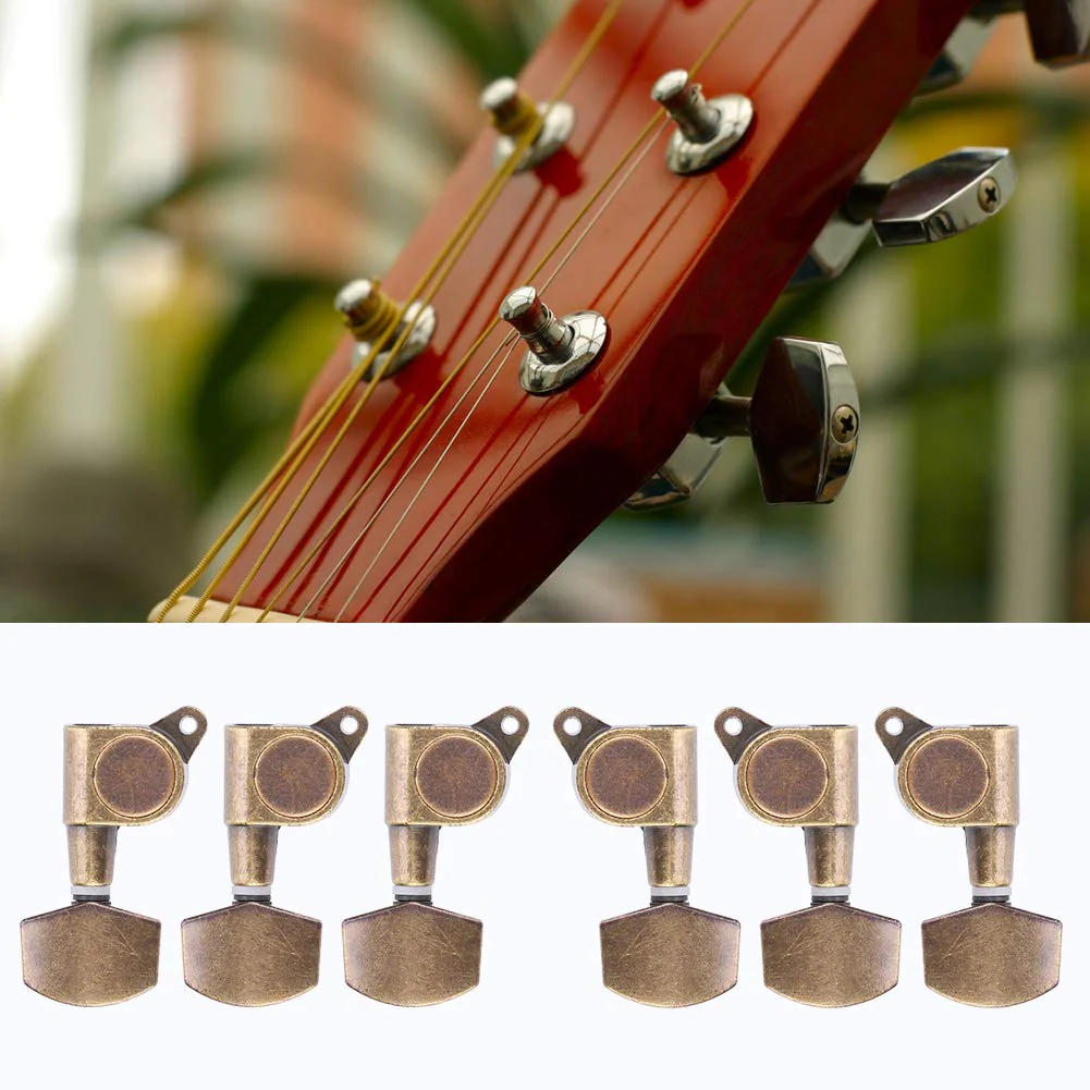 Guitar Tuning Pegs,3L3R Guitar Tuning Pegs Locking Tuners Copper Alloy Machine Heads Button Guitar String Tuning Pegs Machine Heads Tuners Set Performance Accessory - Image 3