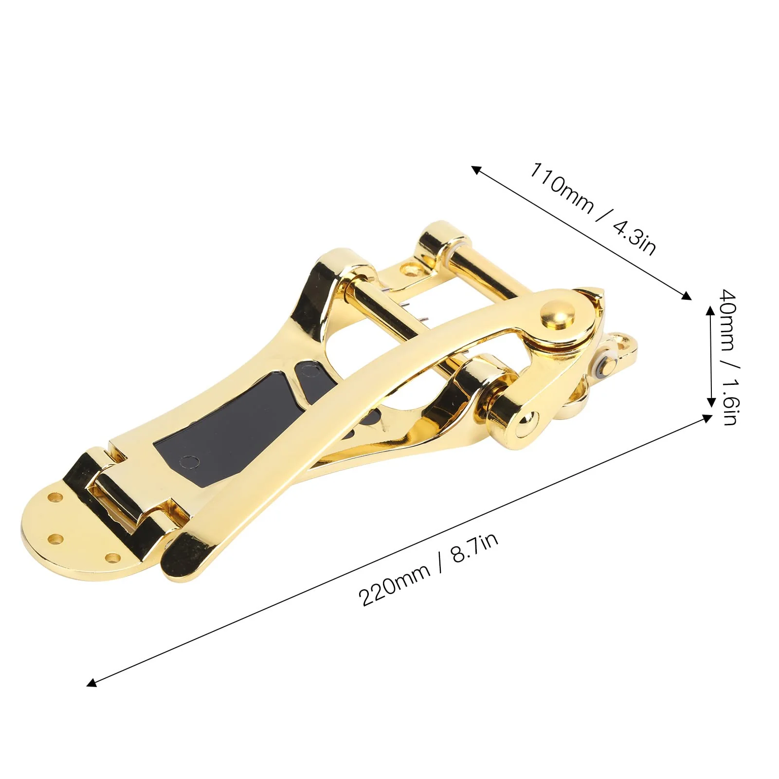 Guitar Vibratos, Guitar Tremolo Unit Vibrato Bridge Guitar Tailpiece Replacement with Hand Crank Stringed Instrument Accessories(Gold) Gold - Image 2