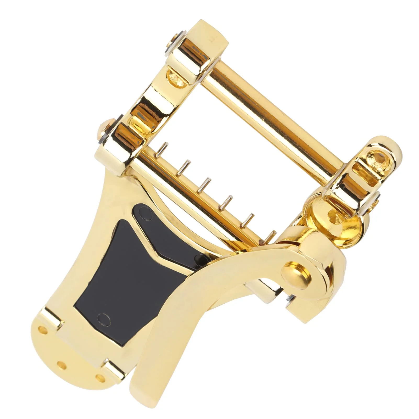 Guitar Vibratos, Guitar Tremolo Unit Vibrato Bridge Guitar Tailpiece Replacement with Hand Crank Stringed Instrument Accessories(Gold) Gold - Image 4
