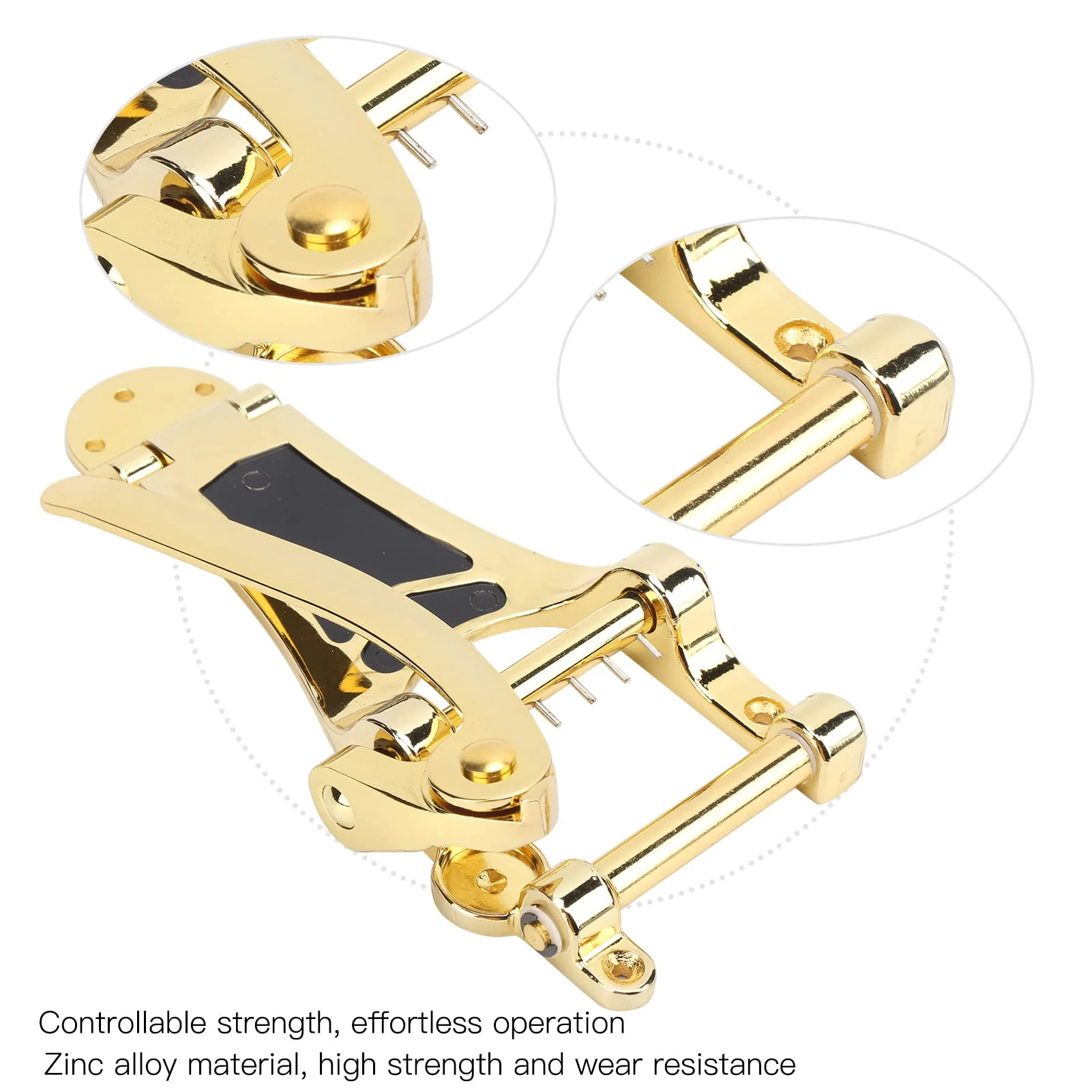 Guitar Vibratos, Guitar Tremolo Unit Vibrato Bridge Guitar Tailpiece Replacement with Hand Crank Stringed Instrument Accessories(Gold) Gold - Image 5