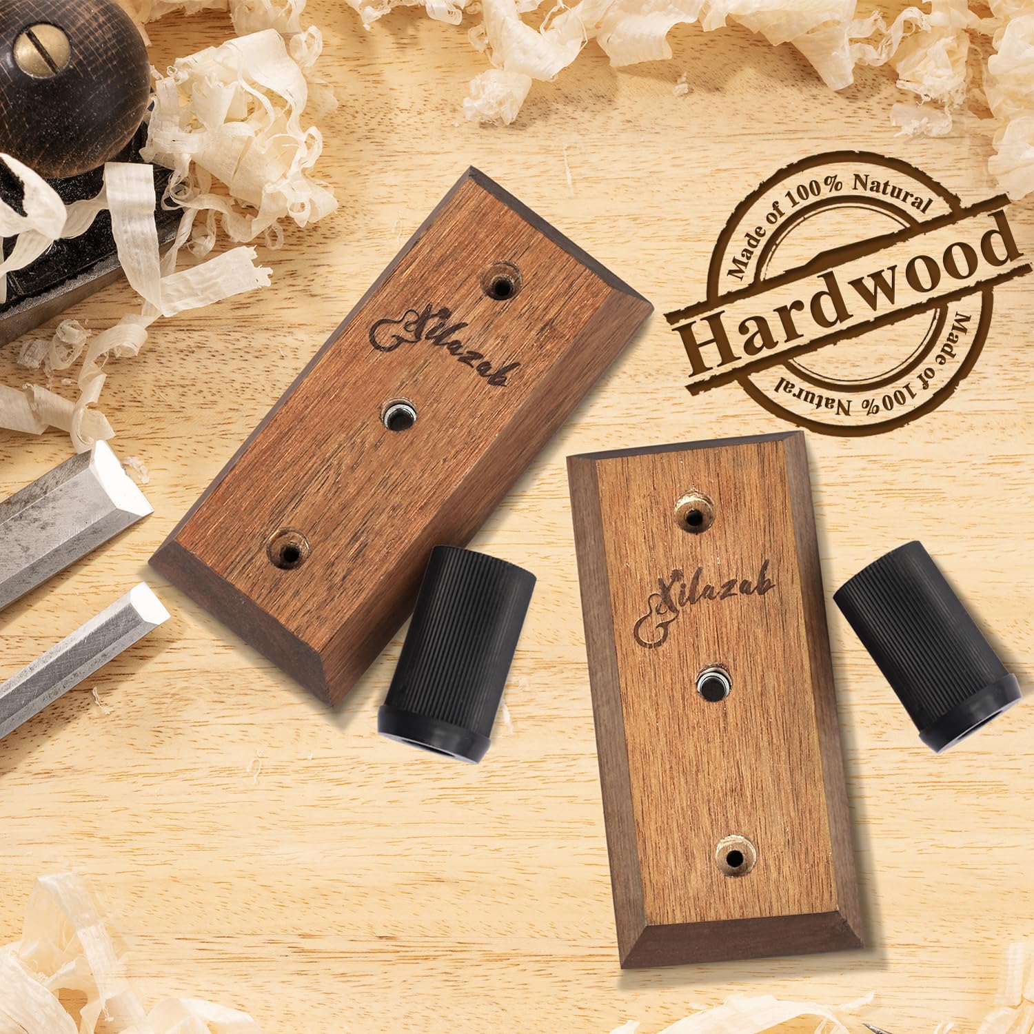 Guitar Wall Mount 2 Pack, Black Walnut Wood Guitar Hanger, U-Shaped Guitar Wall Hanger Mount, Guitar Holder Hook Stand Wall for Acoustic, Electric Guitar, Banjo, Bass, for Guitar Player - Image 2