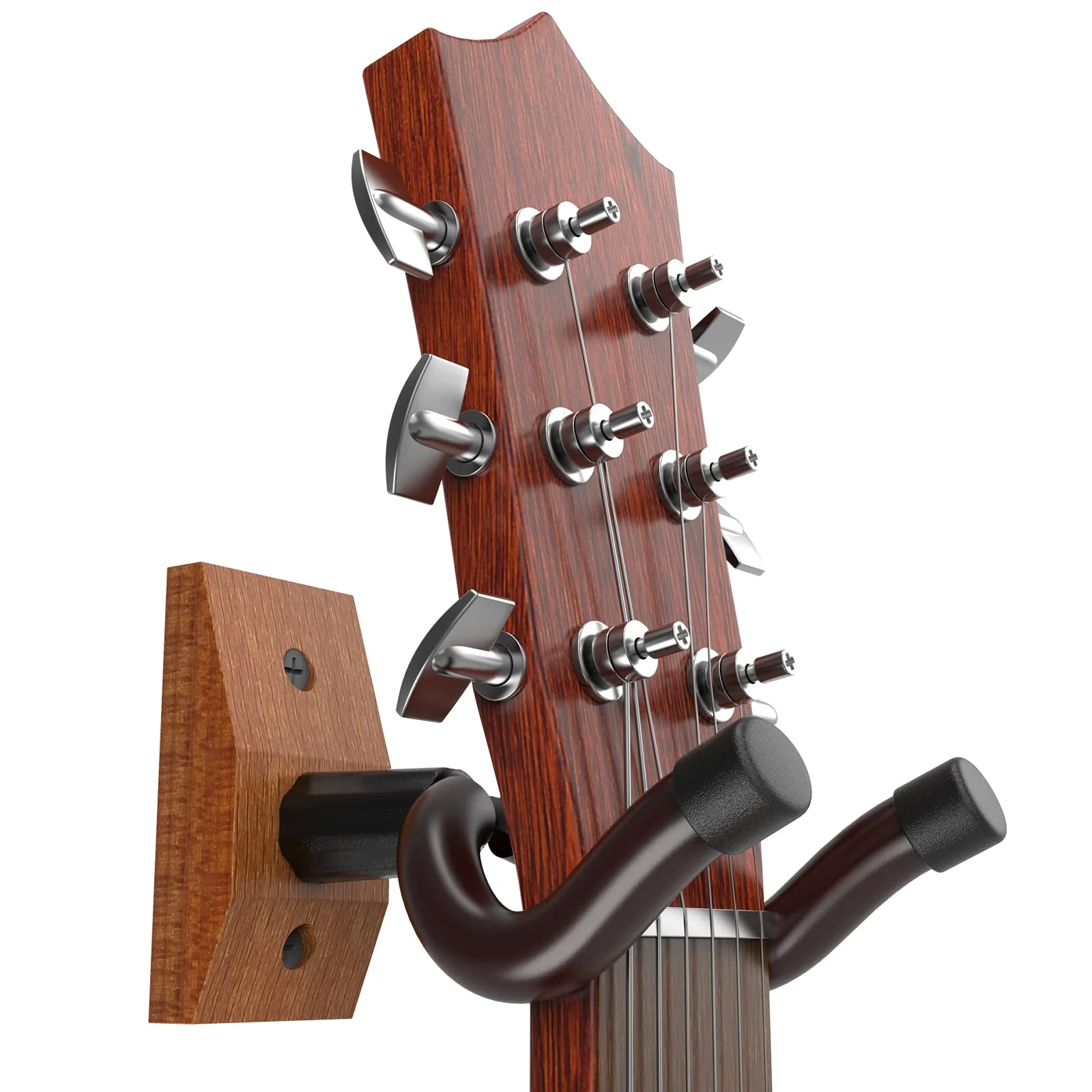 Guitar Wall Mount, Solid Wood Guitar Wall Hangers, Ukulele Holder V-Shaped Hook Mandolin Banjo Bass Stand for Home & Studio (2Pack) 2Pack - Image 2