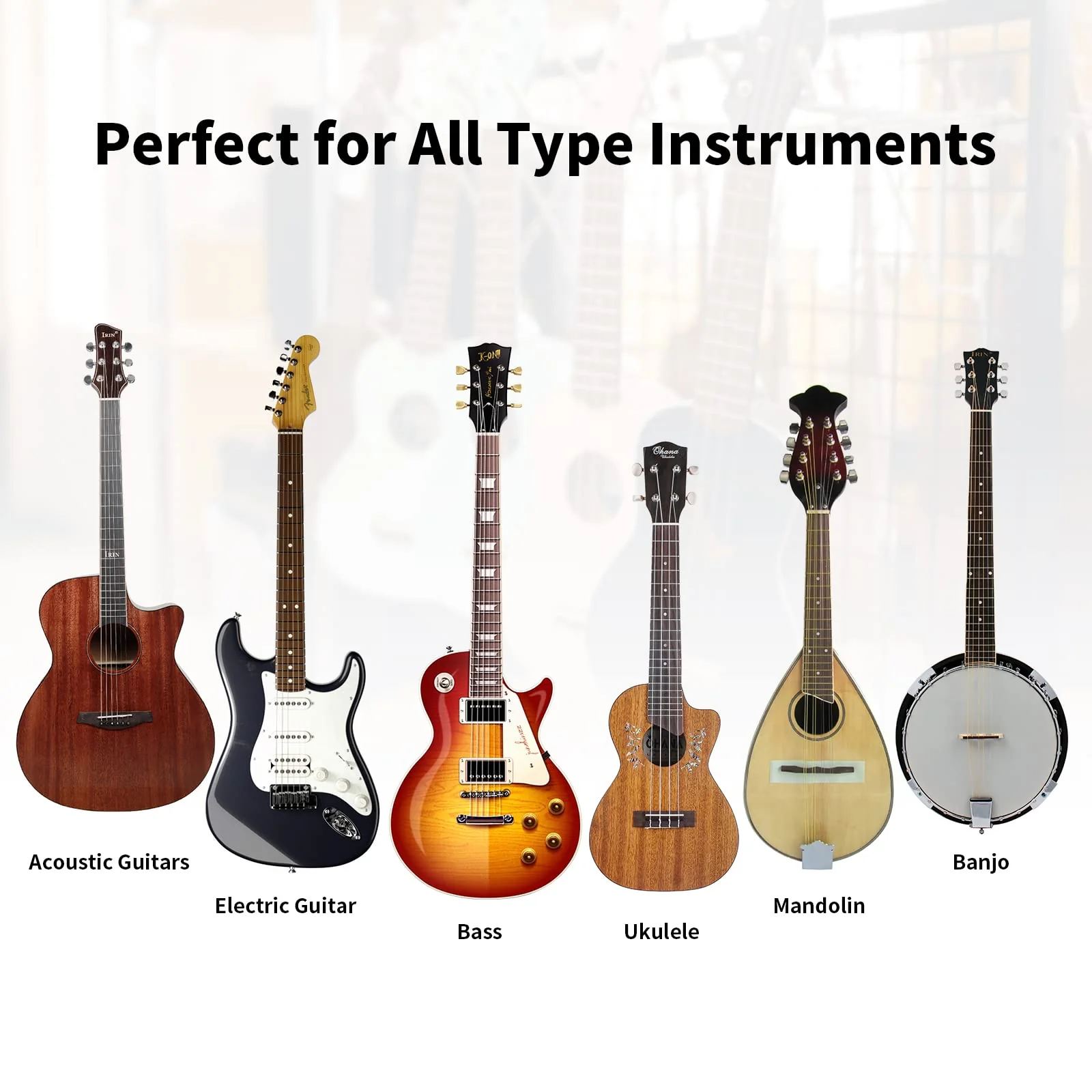 Guitar Wall Mount, Solid Wood Guitar Wall Hangers, Ukulele Holder V-Shaped Hook Mandolin Banjo Bass Stand for Home & Studio (2Pack) 2Pack - Image 6