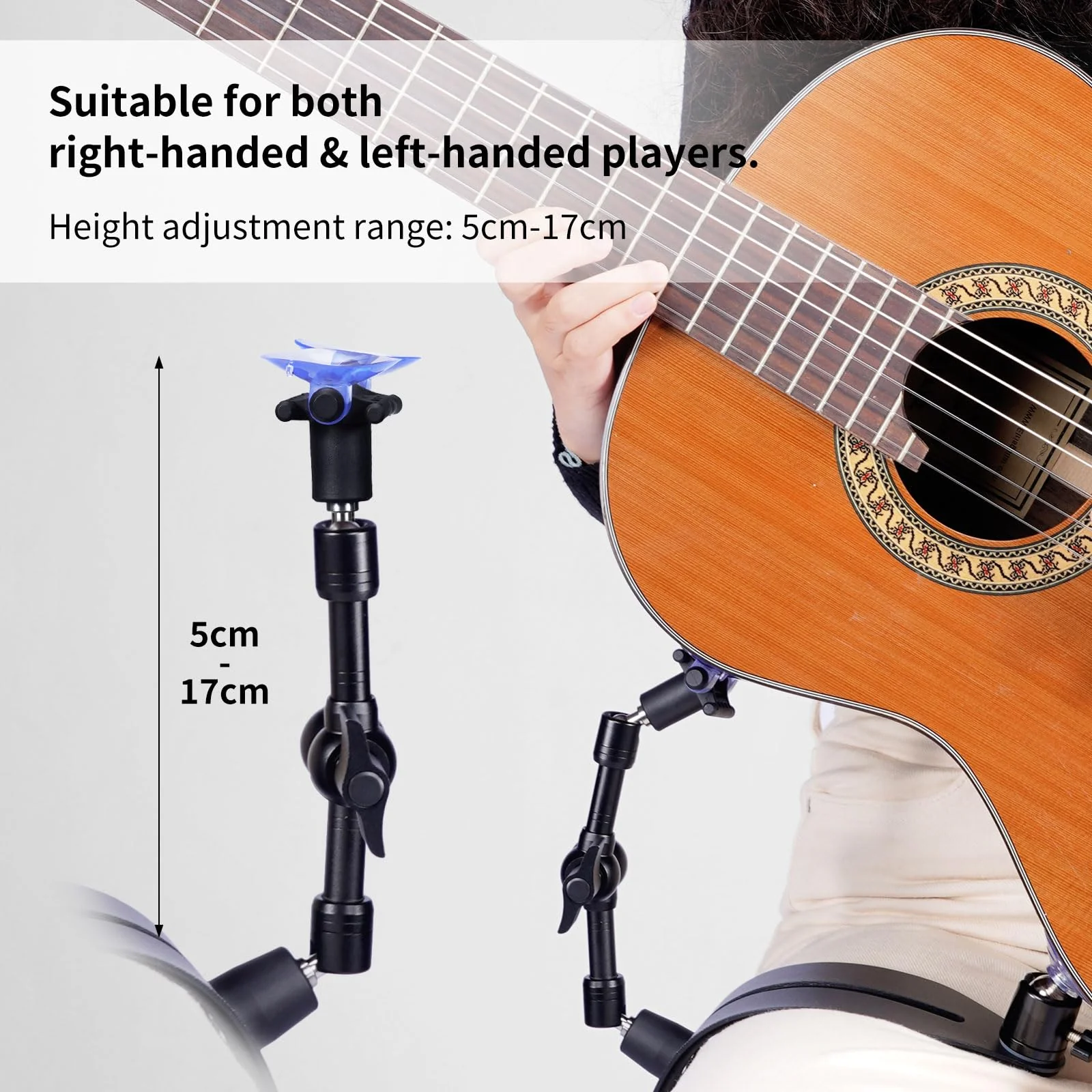 GUITTO Guitar Balance Support - Classical Guitar Support Foot Stool, Ergonomic Design, Quick Adjustment (Lock) Angle, Suitable for Acoustic Guitars with a smooth paint(lacquer) finish GGR-01 - Image 4