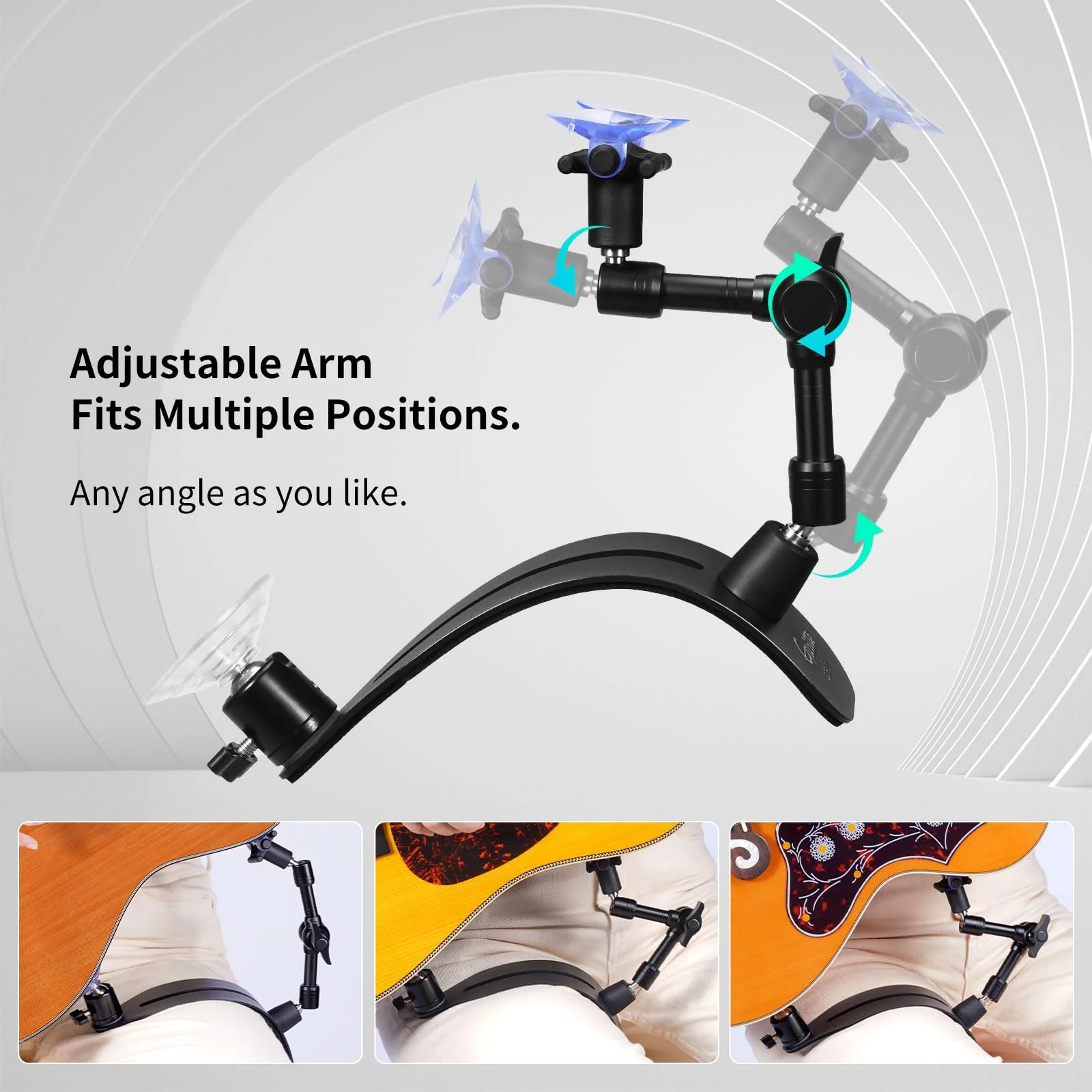 GUITTO Guitar Balance Support - Classical Guitar Support Foot Stool, Ergonomic Design, Quick Adjustment (Lock) Angle, Suitable for Acoustic Guitars with a smooth paint(lacquer) finish GGR-01 - Image 5
