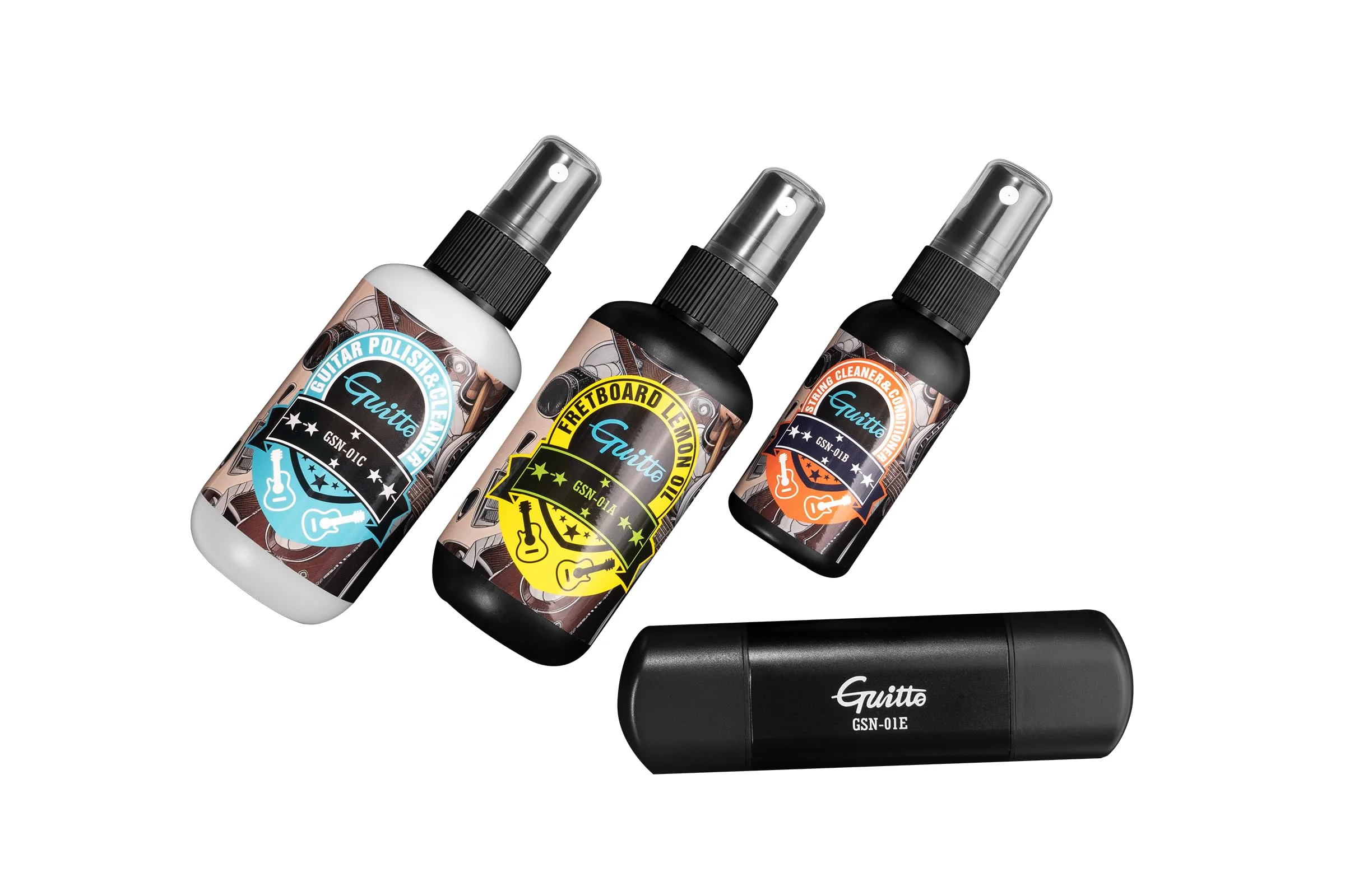 GUITTO Guitar Cleaning Kit All in One - Guitar Care Kit with Fretboard Lemon Oil, Guitar Polish, String Cleaner for Acoustic Guitar, Electric Guitar, Bass - Microfiber Cloths GSN-01 - Image 8