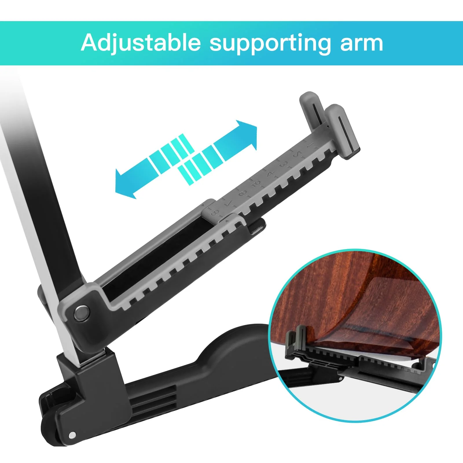 GUITTO Guitar Stand - Electric and Acoustic, Floor Standing Holder for Guitars, Bass, Banjo, Cello - Portable, Foldable, and Small A-Frame Design GGS-03 Black - Image 3