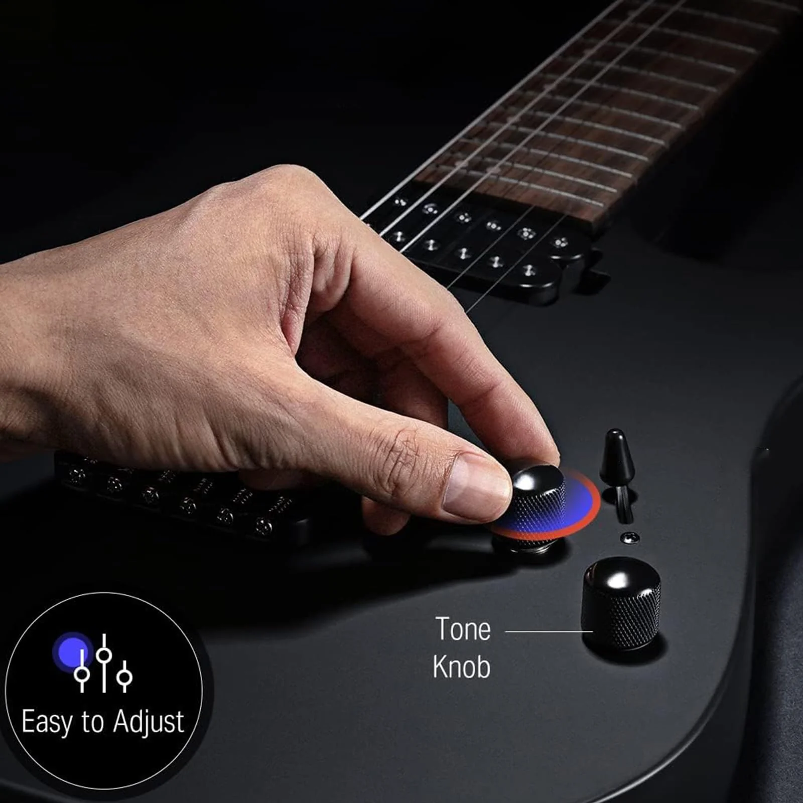 Gutahare-3Pcs Guitar Knobs Black Nickel Metal Volume Tone Dome Speed Control Knobs with Allen Keys Screws Set for Fender Strat Telecaster Gibson Les Paul Guitar Bass Accessories (Shine Black)… - Image 6