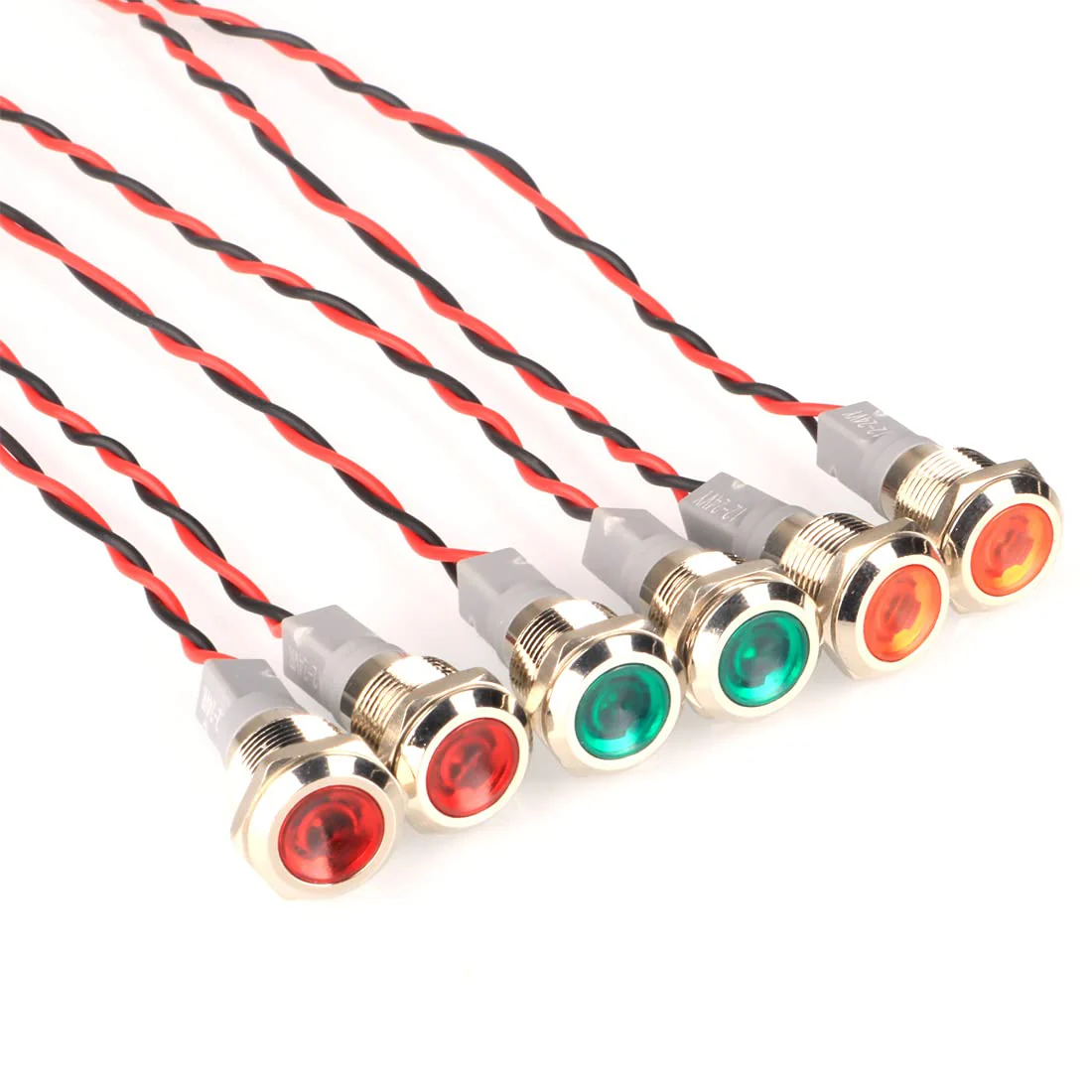 GUUZI 6pcs 220V-230V 12 mm LED Panel Pilot Dash Warning Light Indicator Light Lamp Pilot Dash Bulbs Directional (Red/Yellow/Green) Red/Yellow/Green. - Image 3