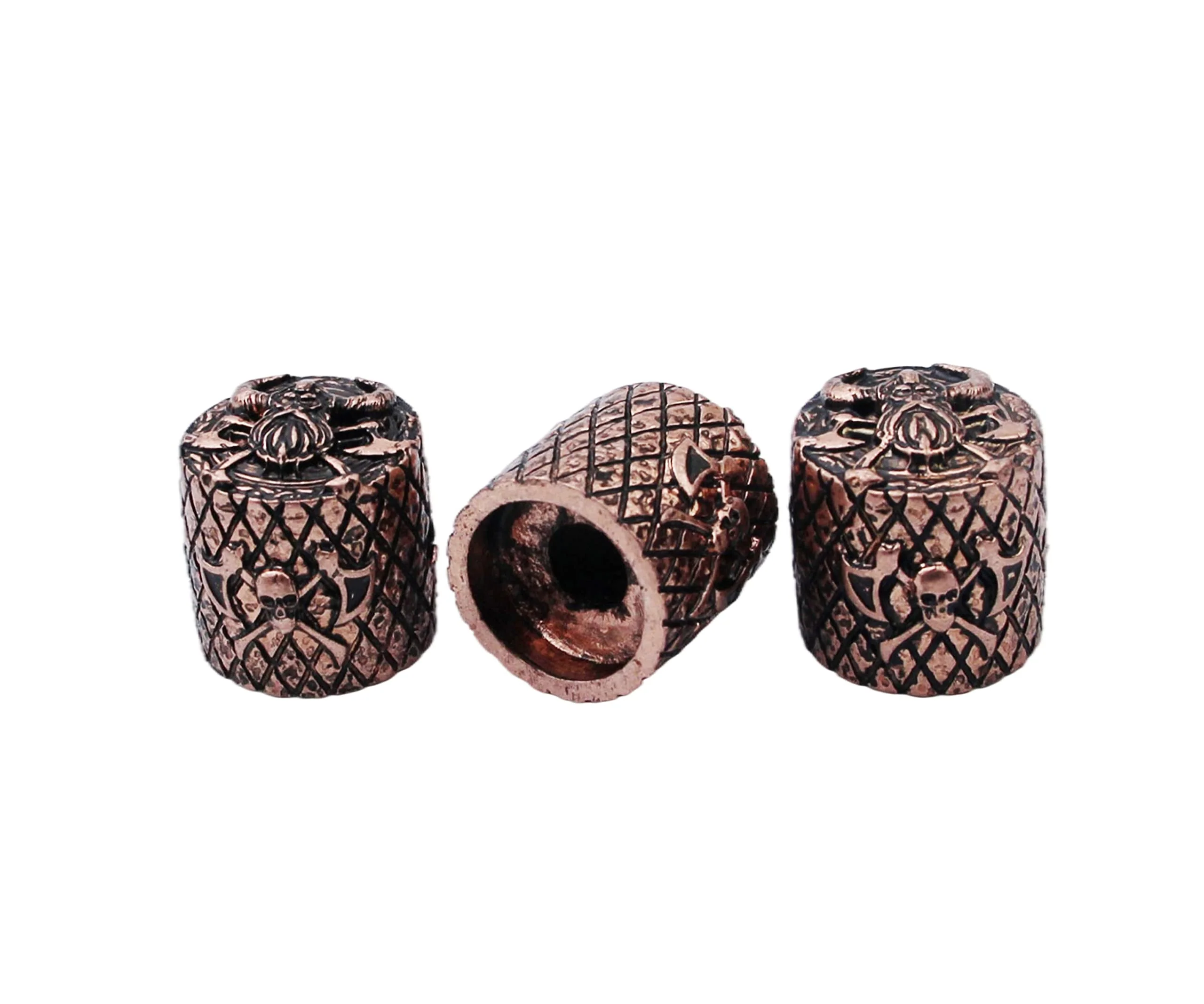 Guyker 3Pcs Guitar Bass Knobs 6mm Dia. Shaft Pots - Zinc Alloy Savage Pirates Surface Retro Style Tone Volume Control Potentiometer Knob Replacement for Electric Guitar Bass (CKB009, Antique Bronze) Antique Bronze, CKB009 - Image 2