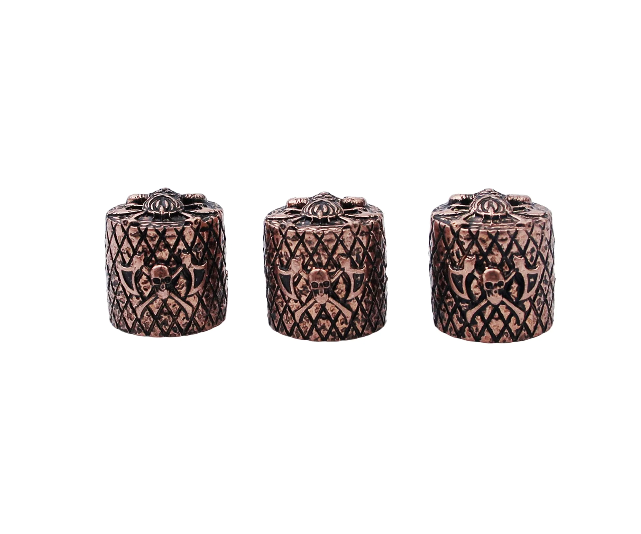 Guyker 3Pcs Guitar Bass Knobs 6mm Dia. Shaft Pots - Zinc Alloy Savage Pirates Surface Retro Style Tone Volume Control Potentiometer Knob Replacement for Electric Guitar Bass (CKB009, Antique Bronze) Antique Bronze, CKB009 - Image 3