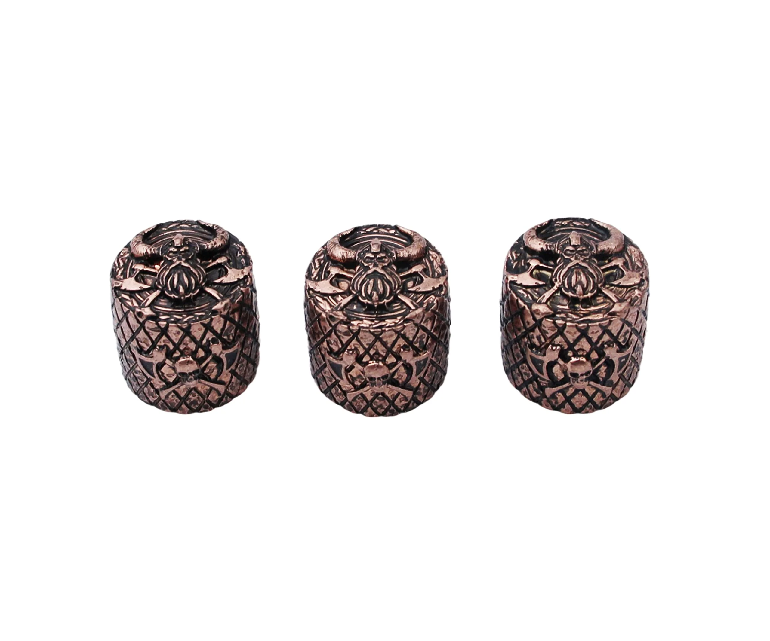 Guyker 3Pcs Guitar Bass Knobs 6mm Dia. Shaft Pots - Zinc Alloy Savage Pirates Surface Retro Style Tone Volume Control Potentiometer Knob Replacement for Electric Guitar Bass (CKB009, Antique Bronze) Antique Bronze, CKB009 - Image 4