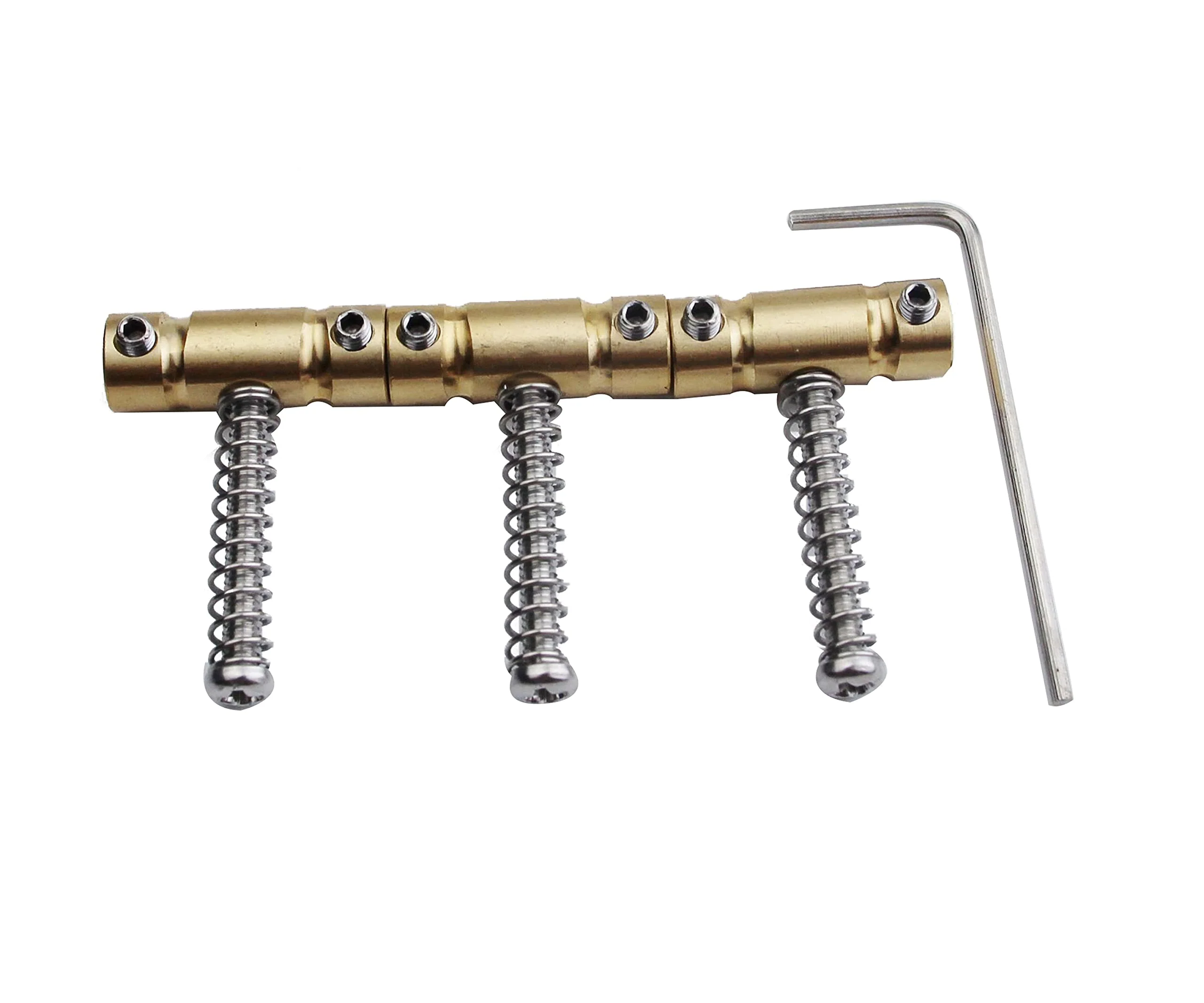 Guyker 3Pcs Guitar Bridge Saddles Brass GOTOH Saddles Set, 10.8mm In-Tune Compensated Saddle with Wrench Highgrade Replacement Part Compatible with Tele TL Guitar - Image 3