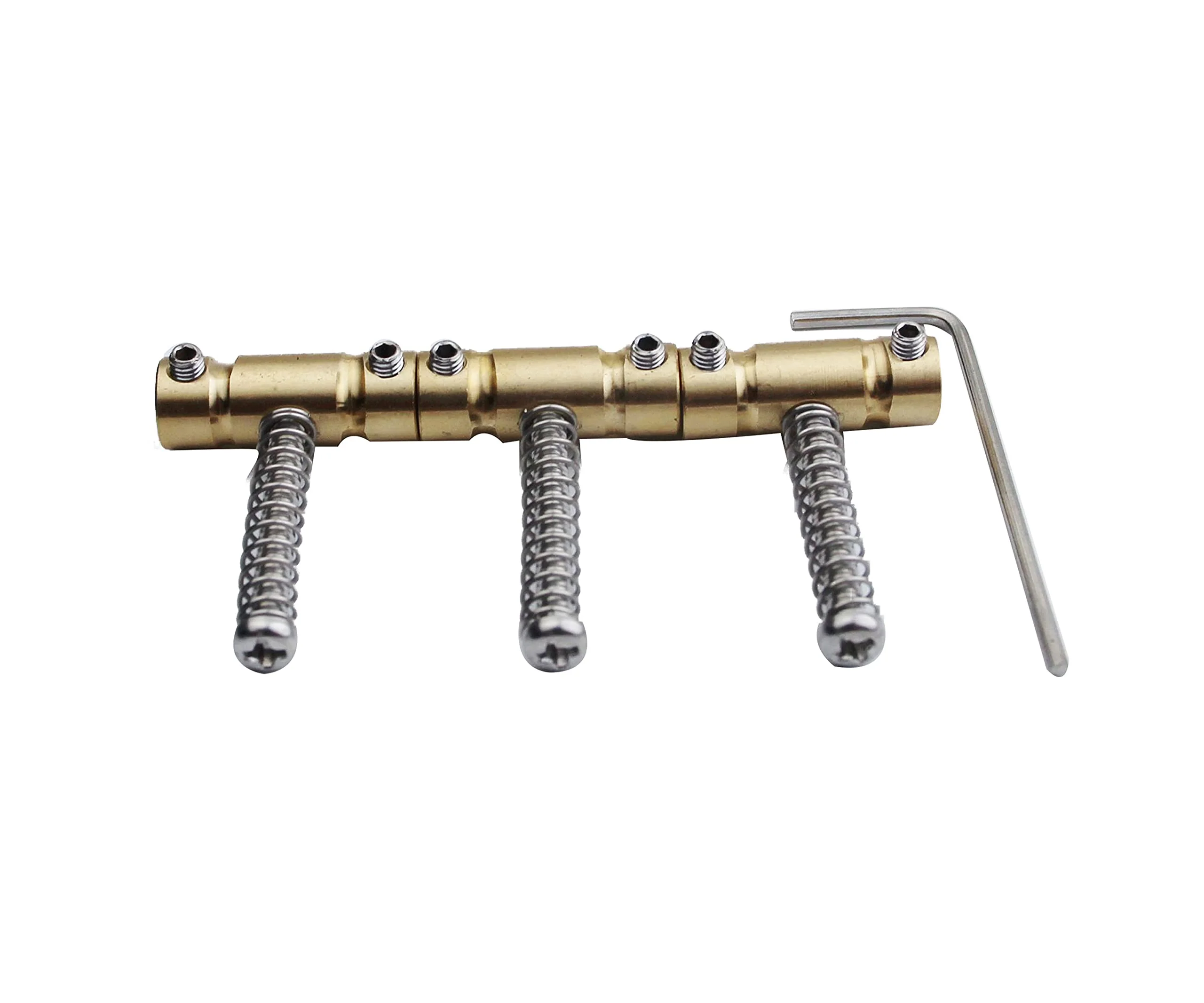 Guyker 3Pcs Guitar Bridge Saddles Brass GOTOH Saddles Set, 10.8mm In-Tune Compensated Saddle with Wrench Highgrade Replacement Part Compatible with Tele TL Guitar - Image 4