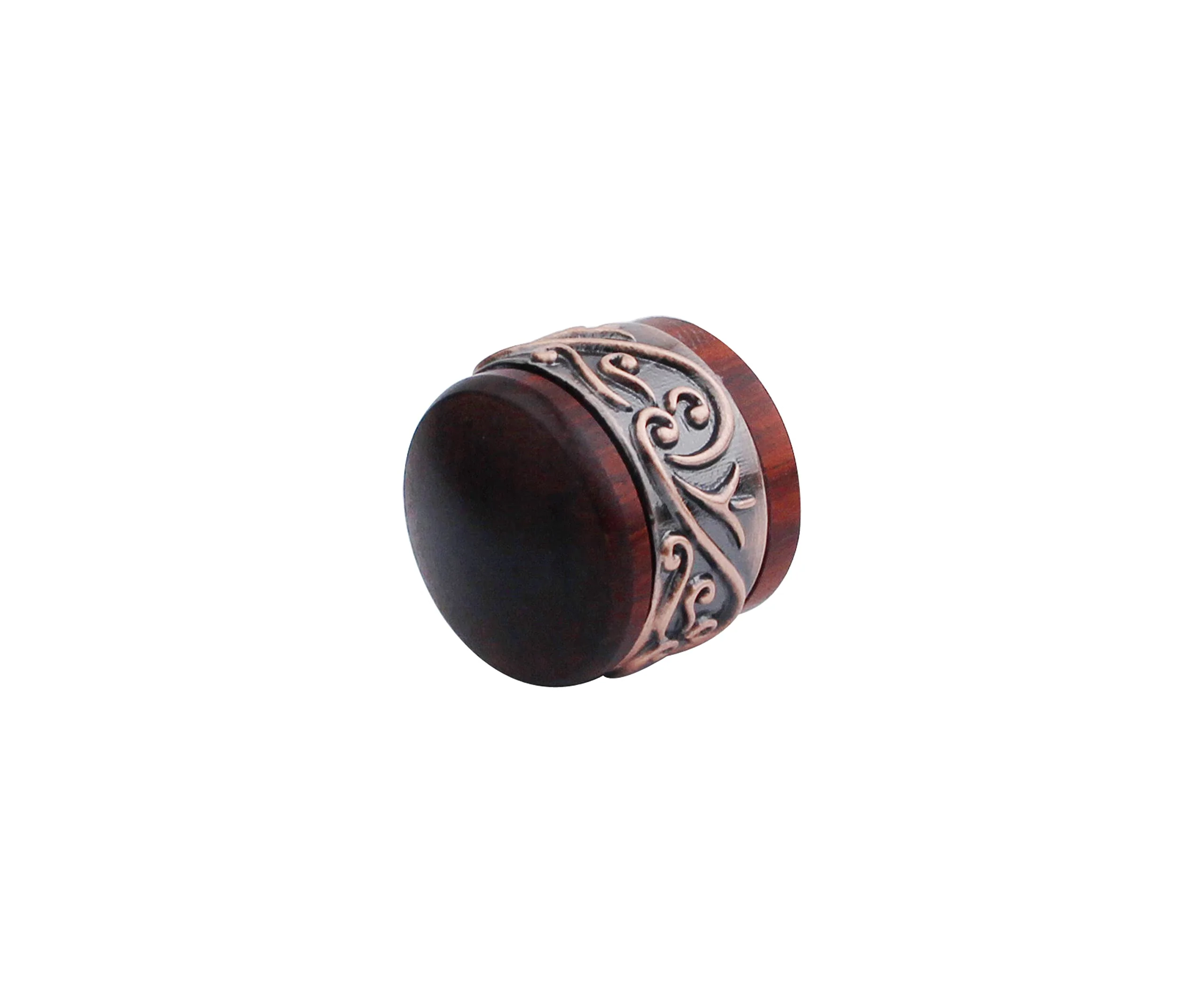 Guyker 3Pcs Red Sandalwood Potentiometer Control Knobs Dia. 6mm (0.24") Shaft Pots - Long Grass Flower Around Dome Speed Tone Volume Knob Guitar Bass - Antique Gold Red -antique gold around - Image 2