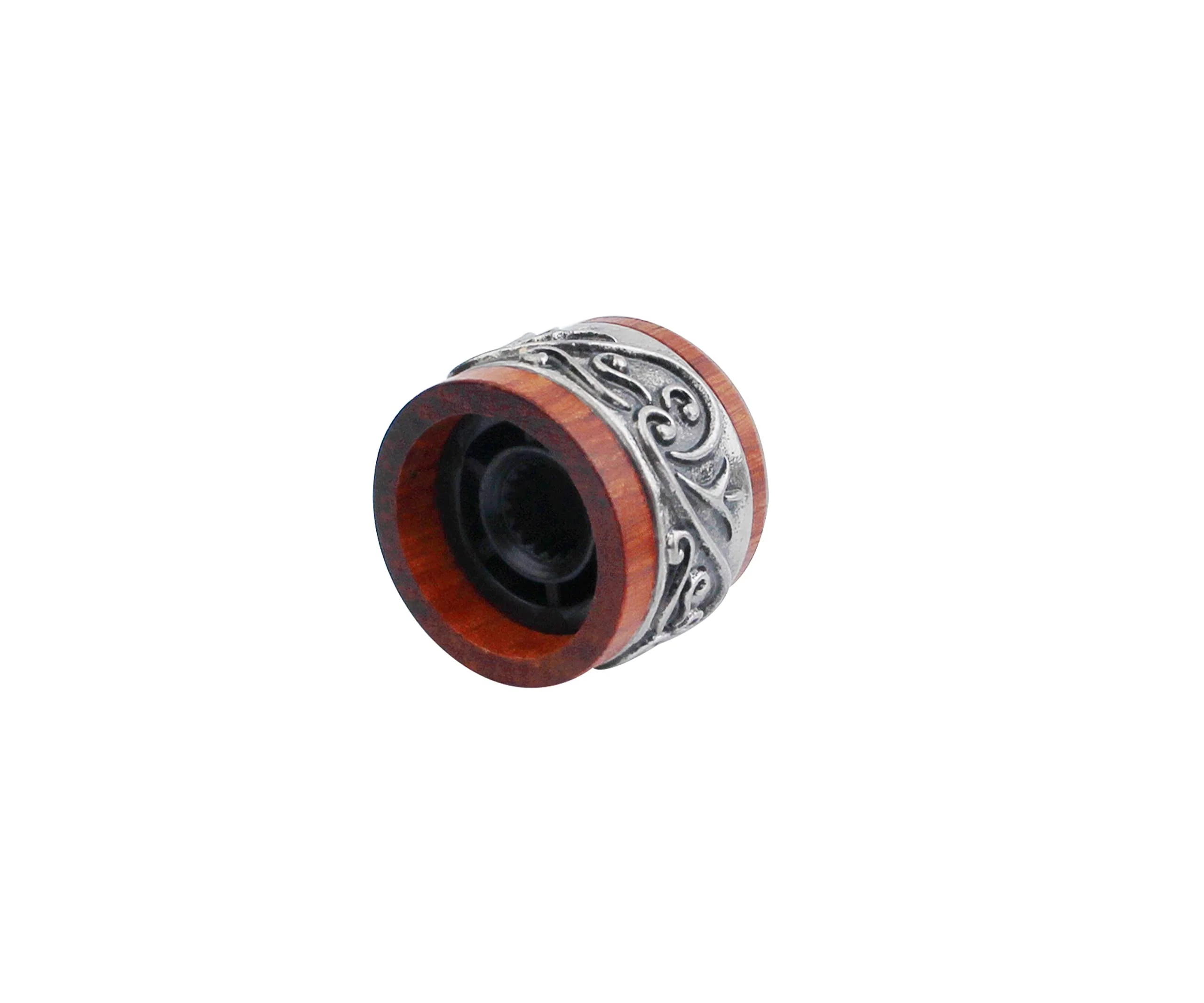 Guyker 3Pcs Red Sandalwood Potentiometer Control Knobs Dia. 6mm (0.24") Shaft Pots - Long Grass Flower Around Dome Speed Tone Volume Knob Guitar Bass - Antique Silver Red -antique silver around - Image 2