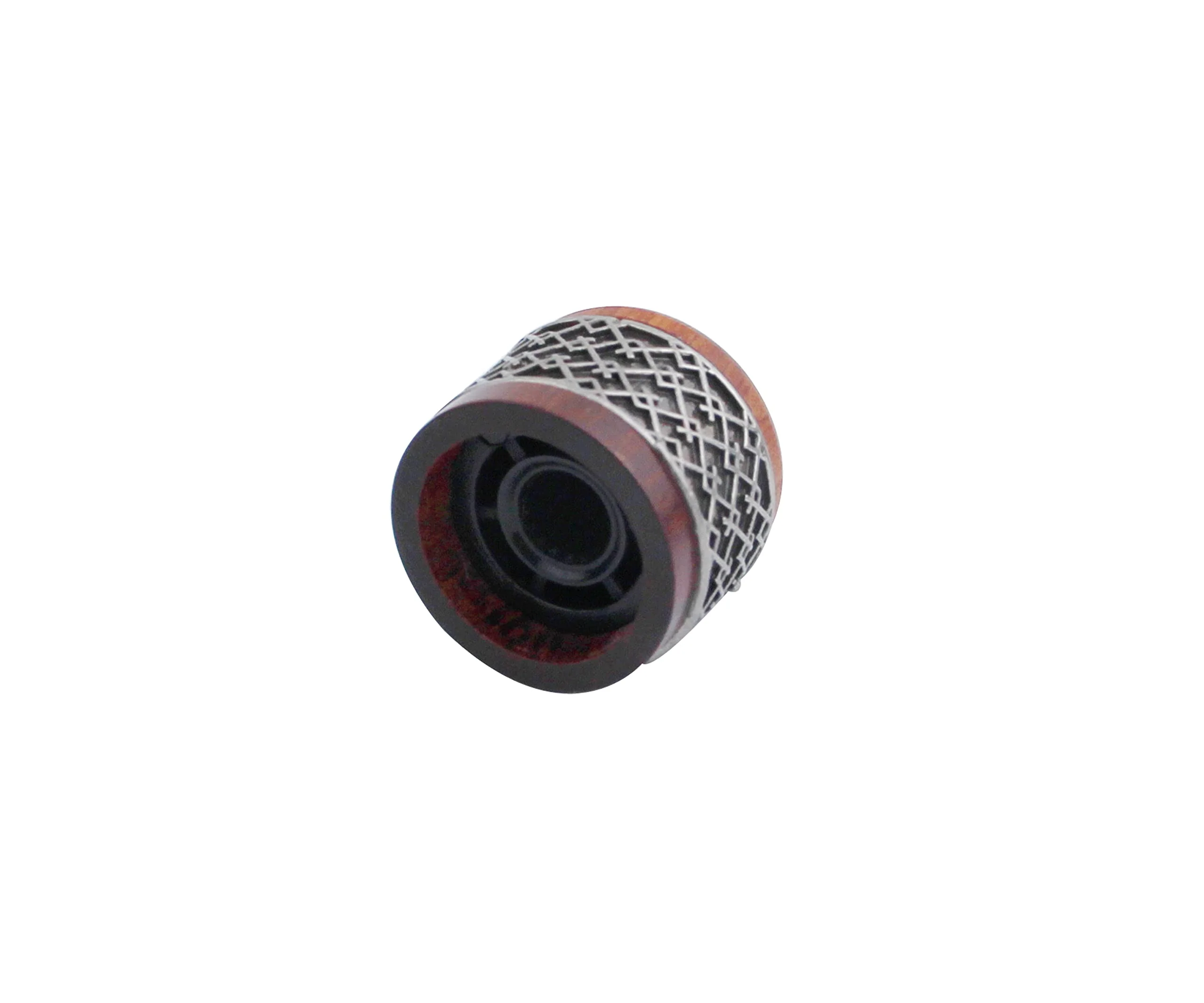 Guyker 3Pcs Red Sandalwood Potentiometer Control Knobs Dia. 6mm (0.24") Shaft Pots - Window Decorations Around Dome Speed Tone Volume Knob Guitar Bass - Antique Silver Red -antique silver around - Image 2