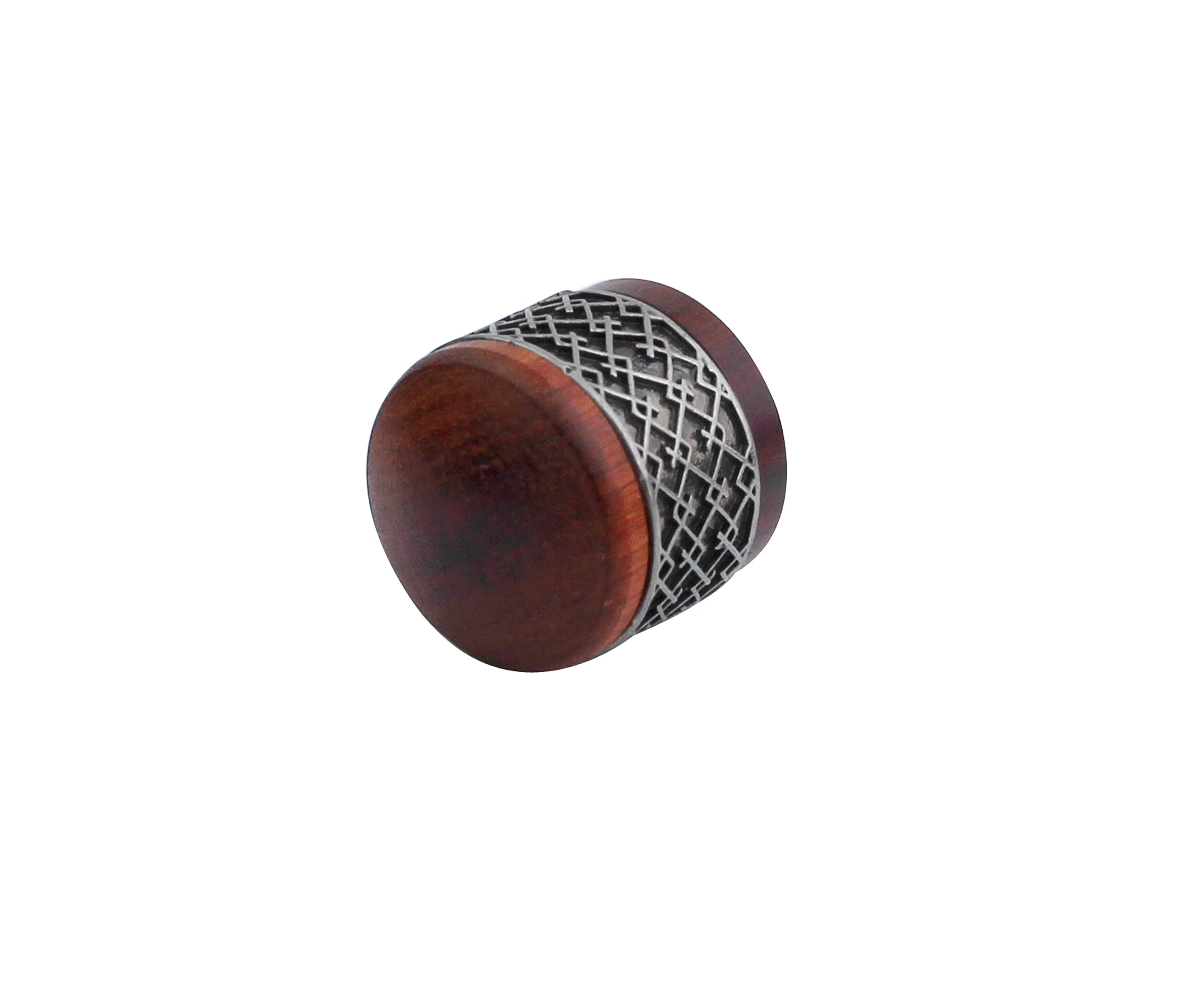 Guyker 3Pcs Red Sandalwood Potentiometer Control Knobs Dia. 6mm (0.24") Shaft Pots - Window Decorations Around Dome Speed Tone Volume Knob Guitar Bass - Antique Silver Red -antique silver around - Image 3