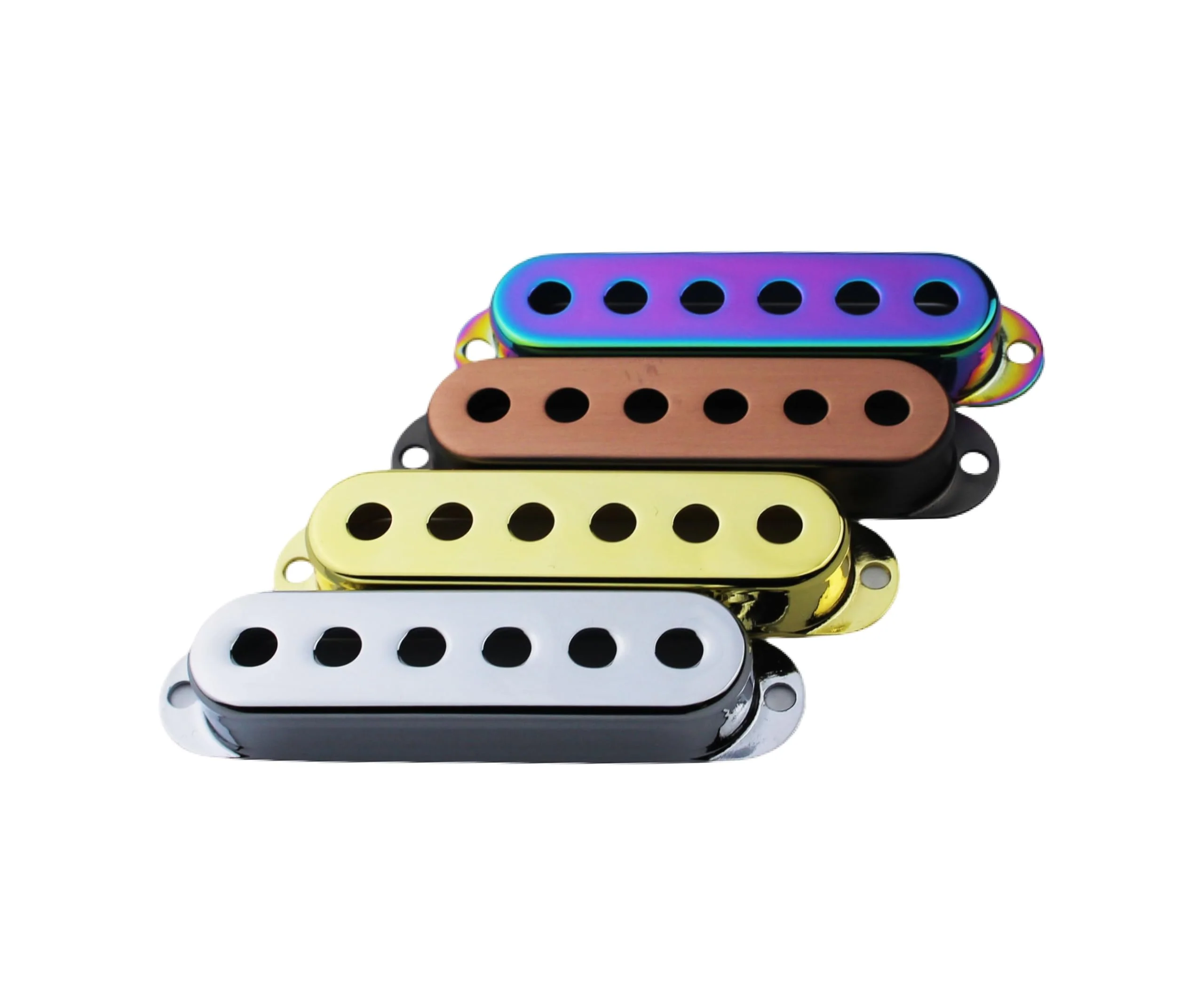 Guyker 3Pcs Single Coil Guitar Pickup Covers (52mm Pole Spacing), Copper Pickup Mounting Ring Set Guitar Accessories Replacement Part, (PS001, Chameleon Rainbow) PS001, Chameleon Rainbow - Image 4