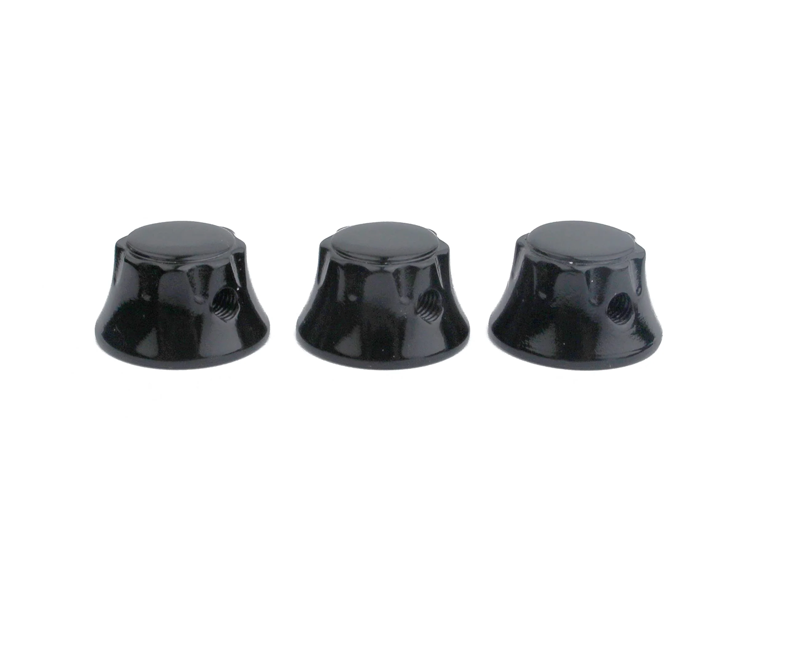 Guyker 3Pcs Top Hat Guitar Potentiometer Control Knobs 6mm Dia. Shaft Pots - Brass Bell Cap Speed Tone Volume Knob Replacement Parts for Electric Guitar or Precision Bass - black - Image 3
