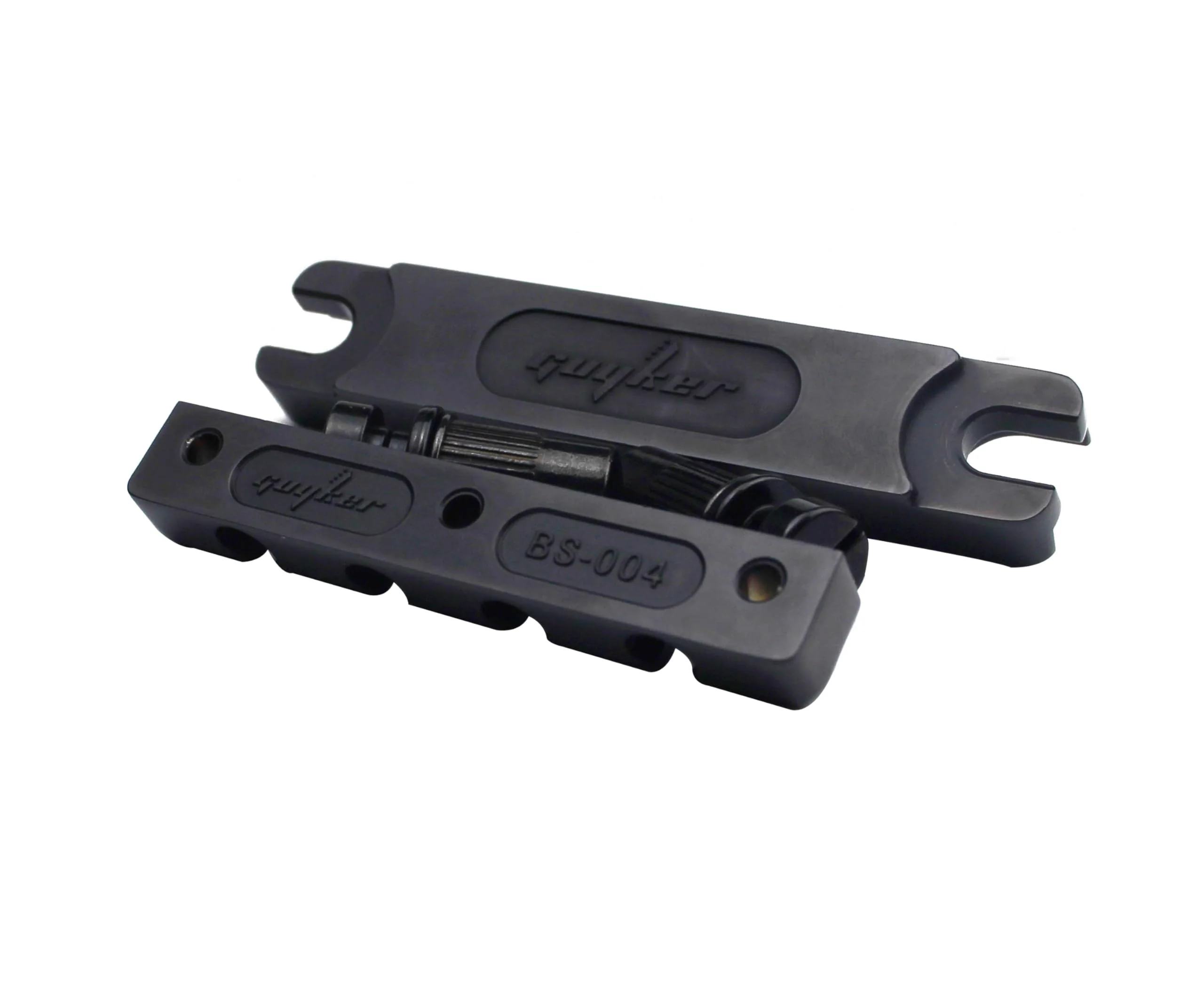 Guyker 4 String High Mass Bass Bridge with Zinc Alloy Saddles Replacement for Electric Jazz Bass P Bass Precision Bass (BS004 Black) - Image 3