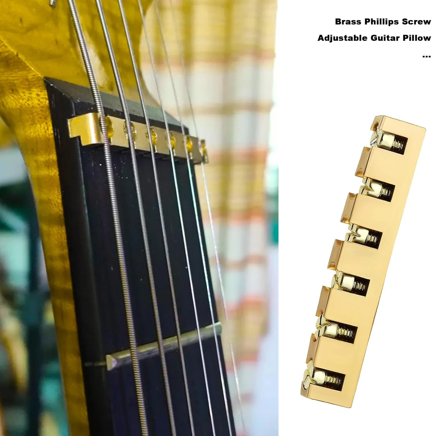 Guyker 43mm Guitar Adjustable Brass Nut - Height Bell Nut Replacement Compatible with Gibson Les Paul LP SG Style Guitar - Image 3