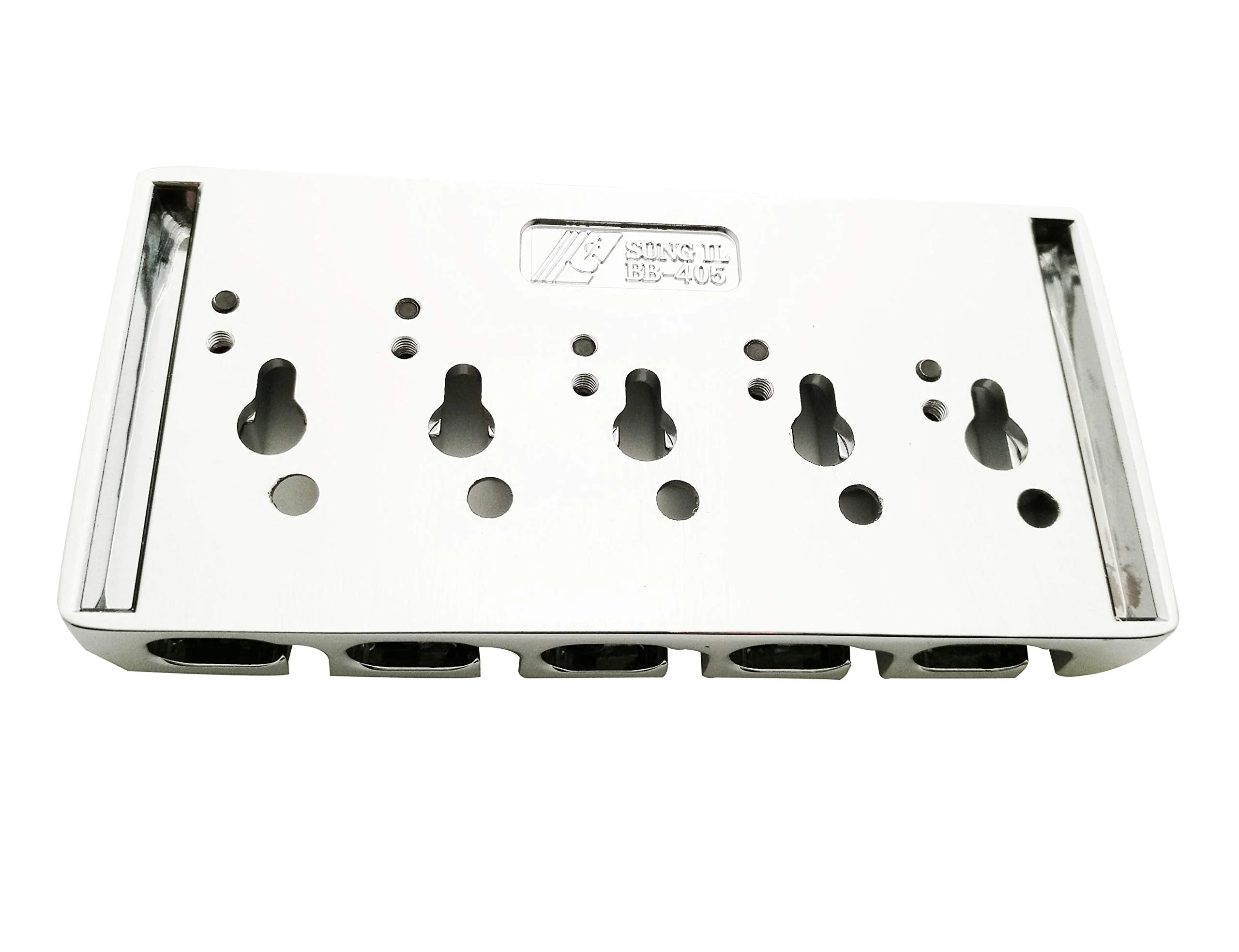 Guyker 5 String Bass Bridge with Locking Zinc Saddles – Dual Load Type A Bridges String Space 19mm Replacement for Jazz Bass or Precision Electric Instruments (Chrome) Chrome - Image 4