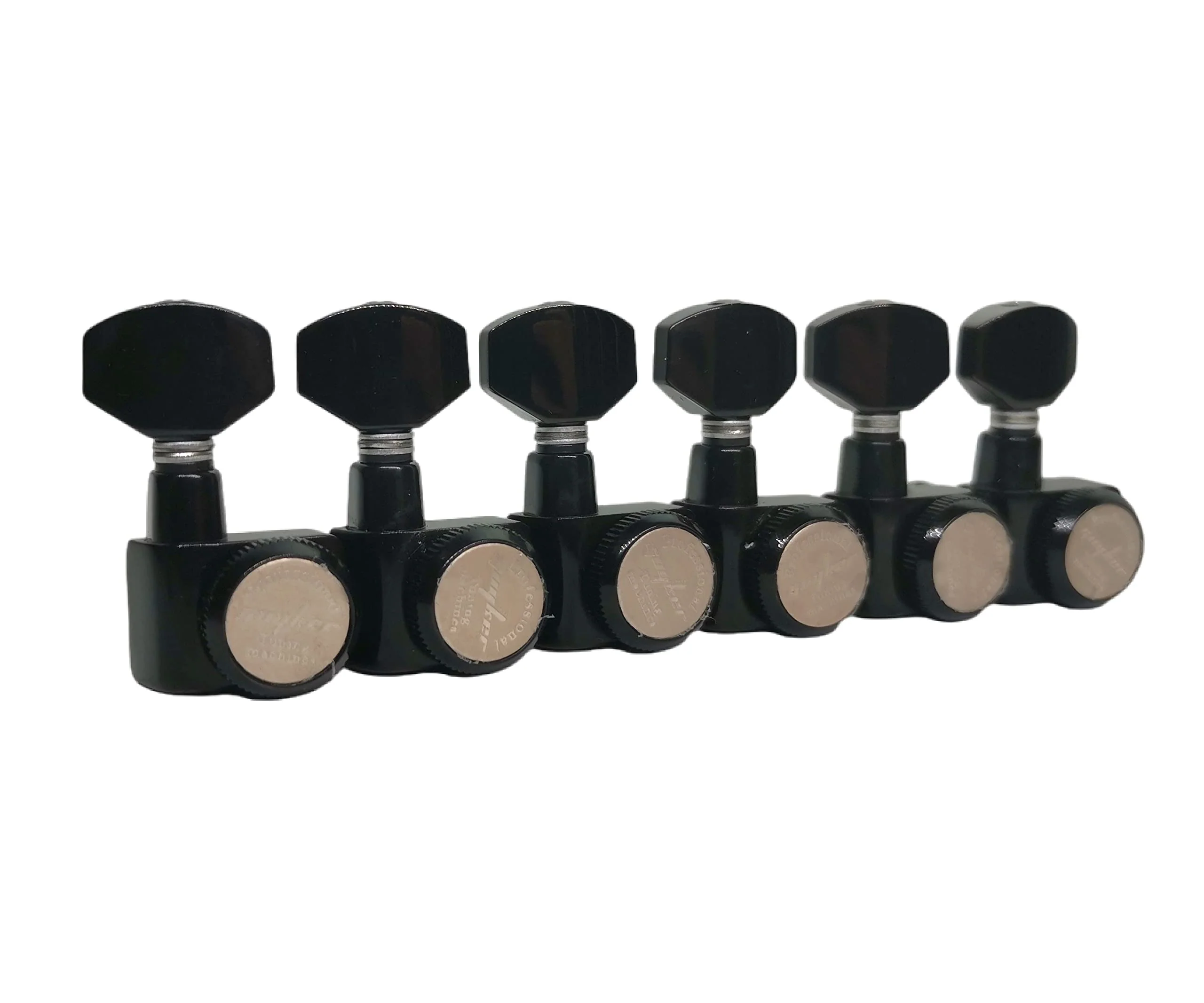 Guyker 6 In-line Guitar Locking Tuners – 1:18 Locking Tuning Key Pegs Tuners – Black - Image 2