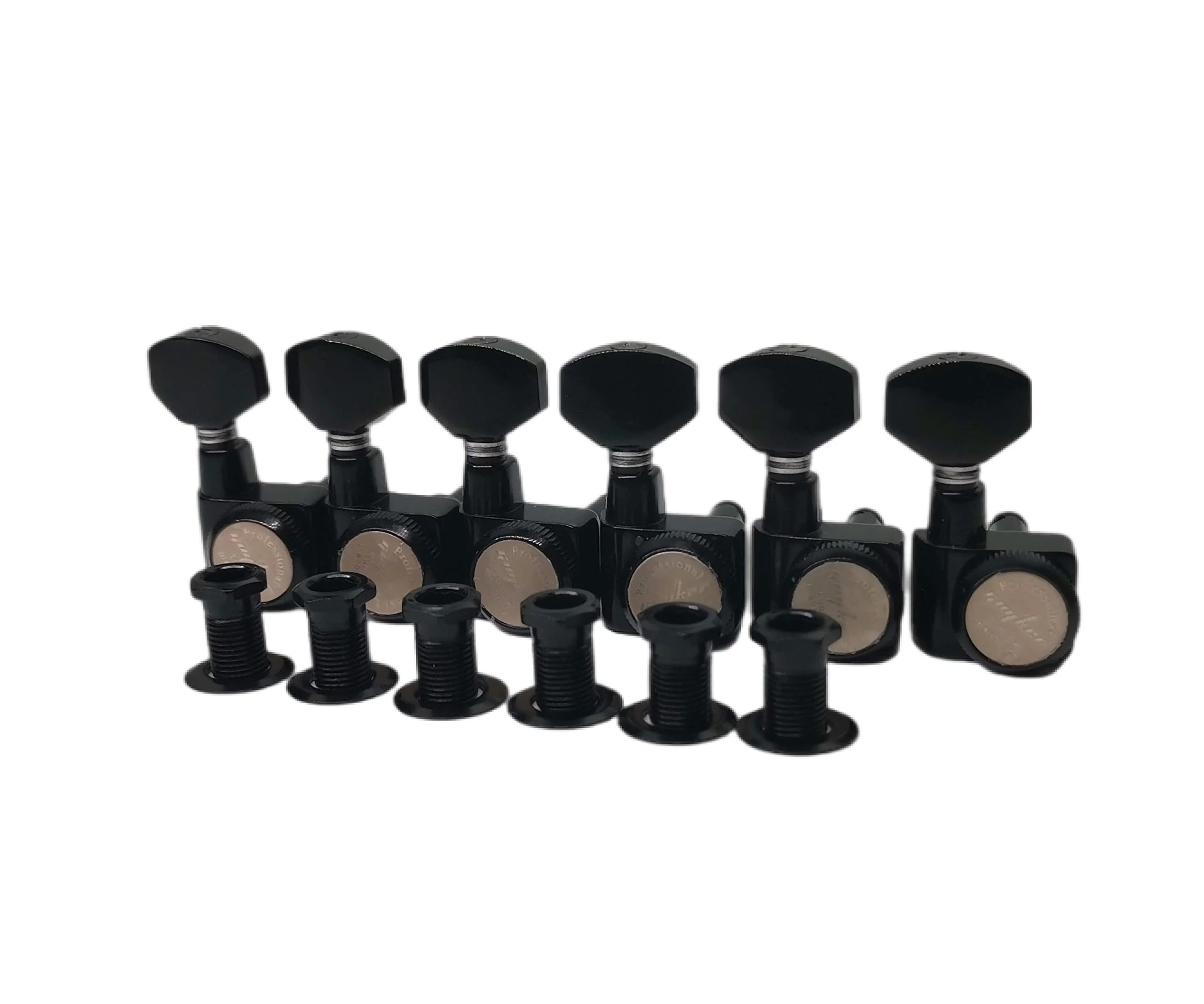 Guyker 6 In-line Guitar Locking Tuners – 1:18 Locking Tuning Key Pegs Tuners – Black - Image 3
