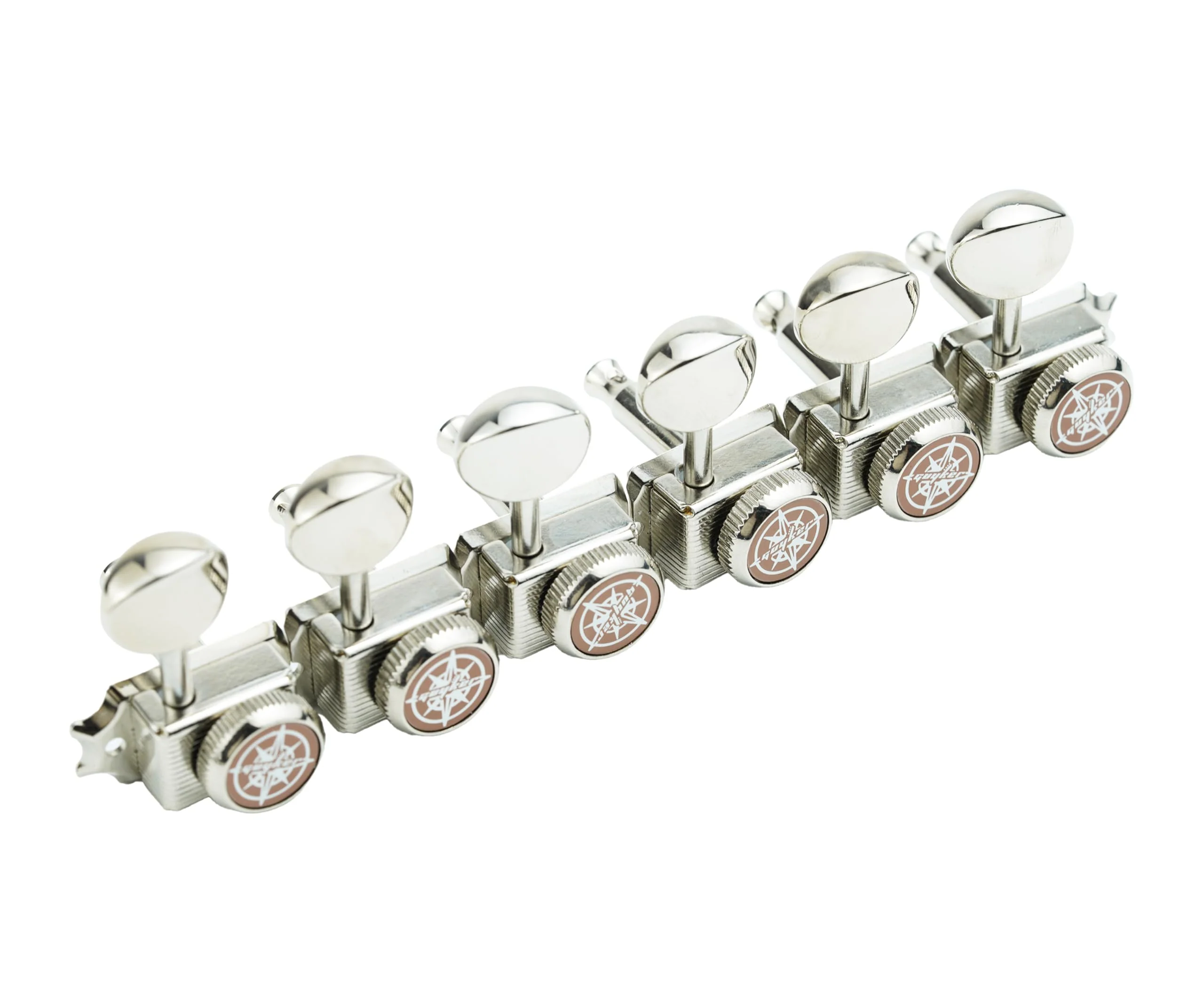 Guyker 6 Inline Vintage Guitar Lock String Tuners – Locking Tuning Key Pegs Machine Heads Replacement Parts for ST TL Style Electric, Folk or Acoustic Guitars – Nickel - Image 3
