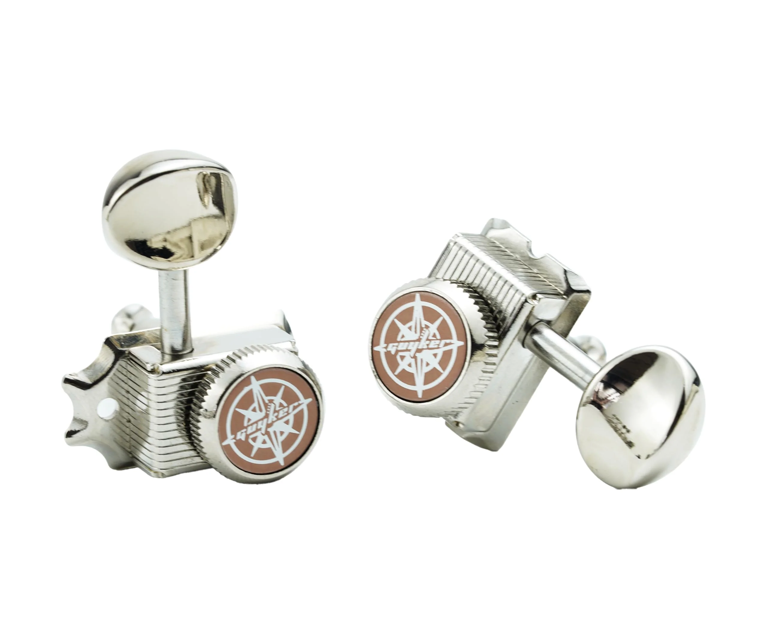 Guyker 6 Inline Vintage Guitar Lock String Tuners – Locking Tuning Key Pegs Machine Heads Replacement Parts for ST TL Style Electric, Folk or Acoustic Guitars – Nickel - Image 4