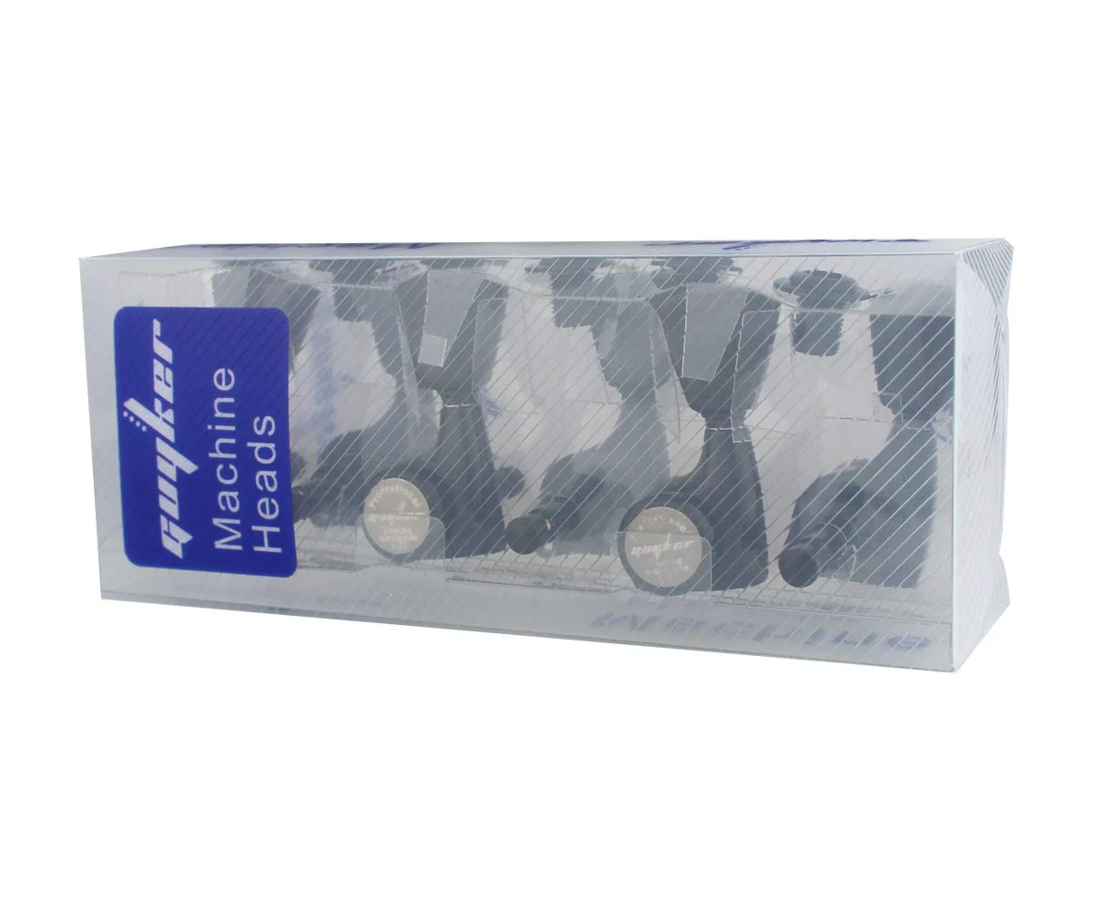 Guyker 6Pcs Guitar Locking Tuners (3L + 3R Handed) – 1:21 Lock String Sealed Tuning Key Pegs Machine Heads with Keystone Knob Replacement for LP, SG, TL Style Electric or Acoustic Guitars – Black Black - Ratio 1:21 - Image 5
