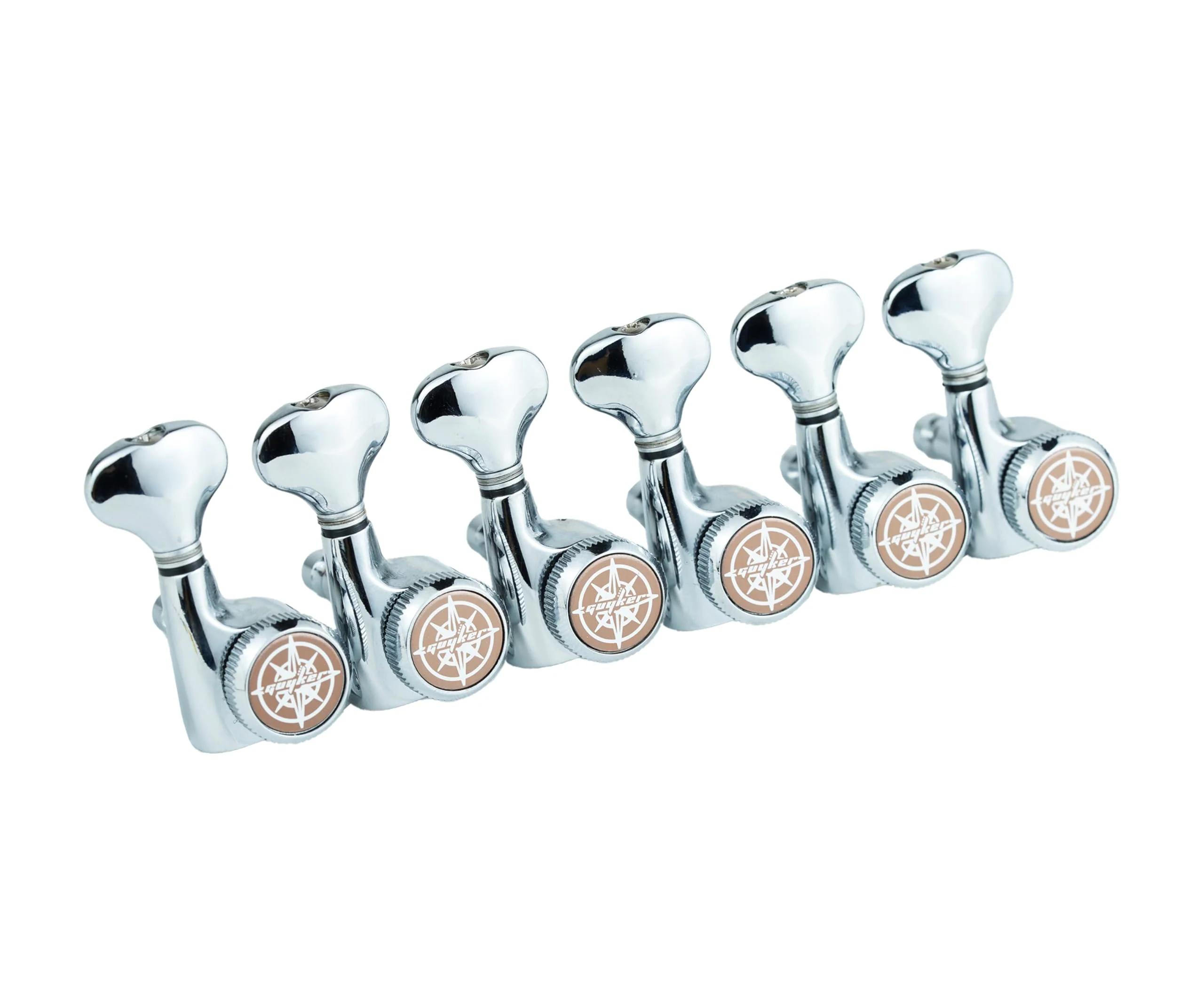 Guyker 6Pcs Guitar Locking Tuners (6 Right Handed) – 1:18 Ratio Lock String Tuning Key Pegs Machine Heads Set Replacement for LP, SG, TL Style Electric, Folk or Acoustic Guitars – Chrome 0L + 6R - Image 3