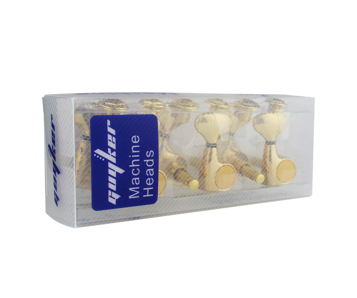 Guyker 6Pcs Guitar Machine Heads (3L + 3R) – 1:21 Sealed Tuning Key Pegs Tuners Set Replacement for ST TL SG Style Electric or Acoustic Guitars – Golden - Image 6