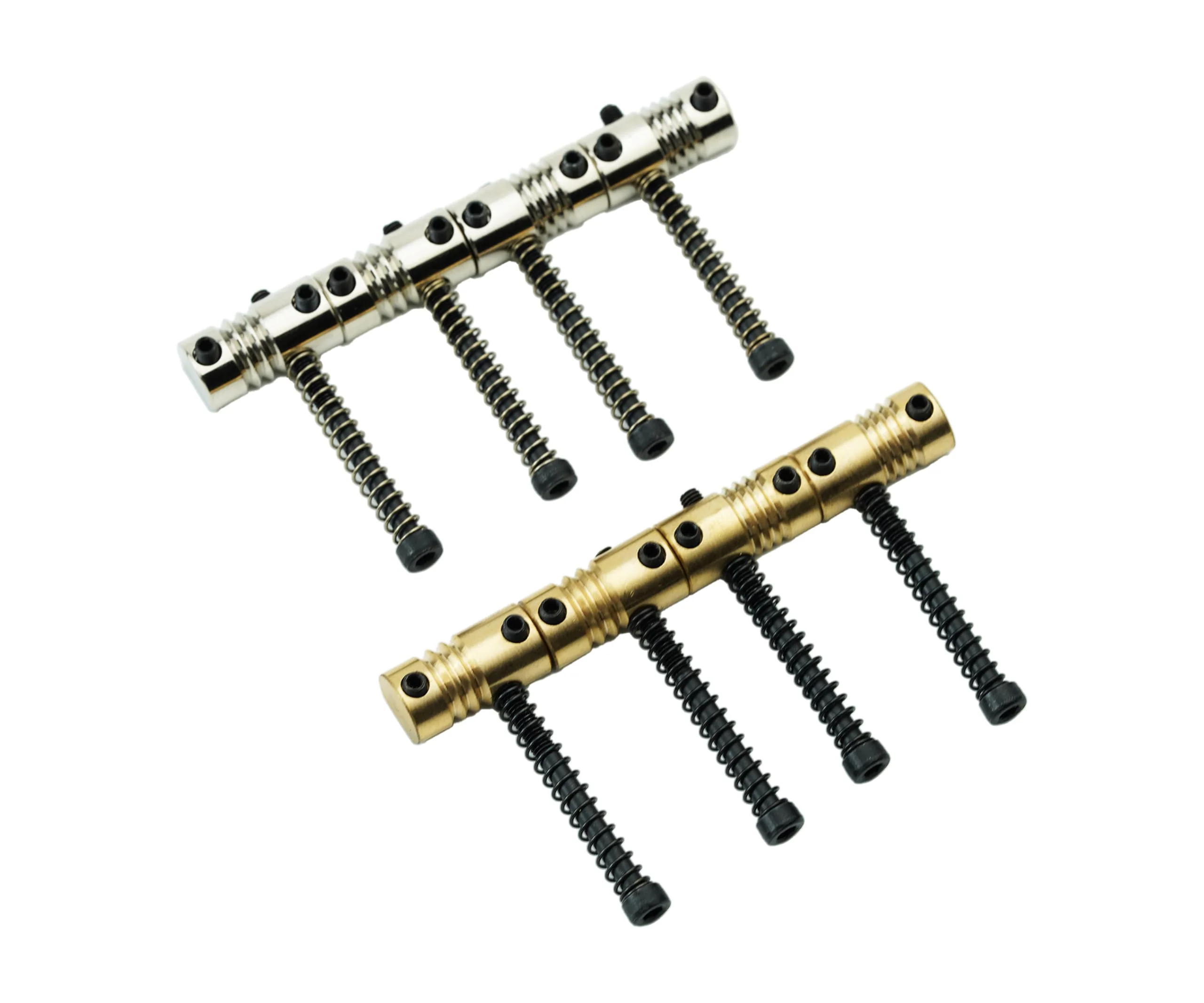 Guyker Bass Bridge Saddles, String Pitch 19mm Brass Compensated Saddles with Wrench Replacement Part (Set of 4, Chrome) - Image 4