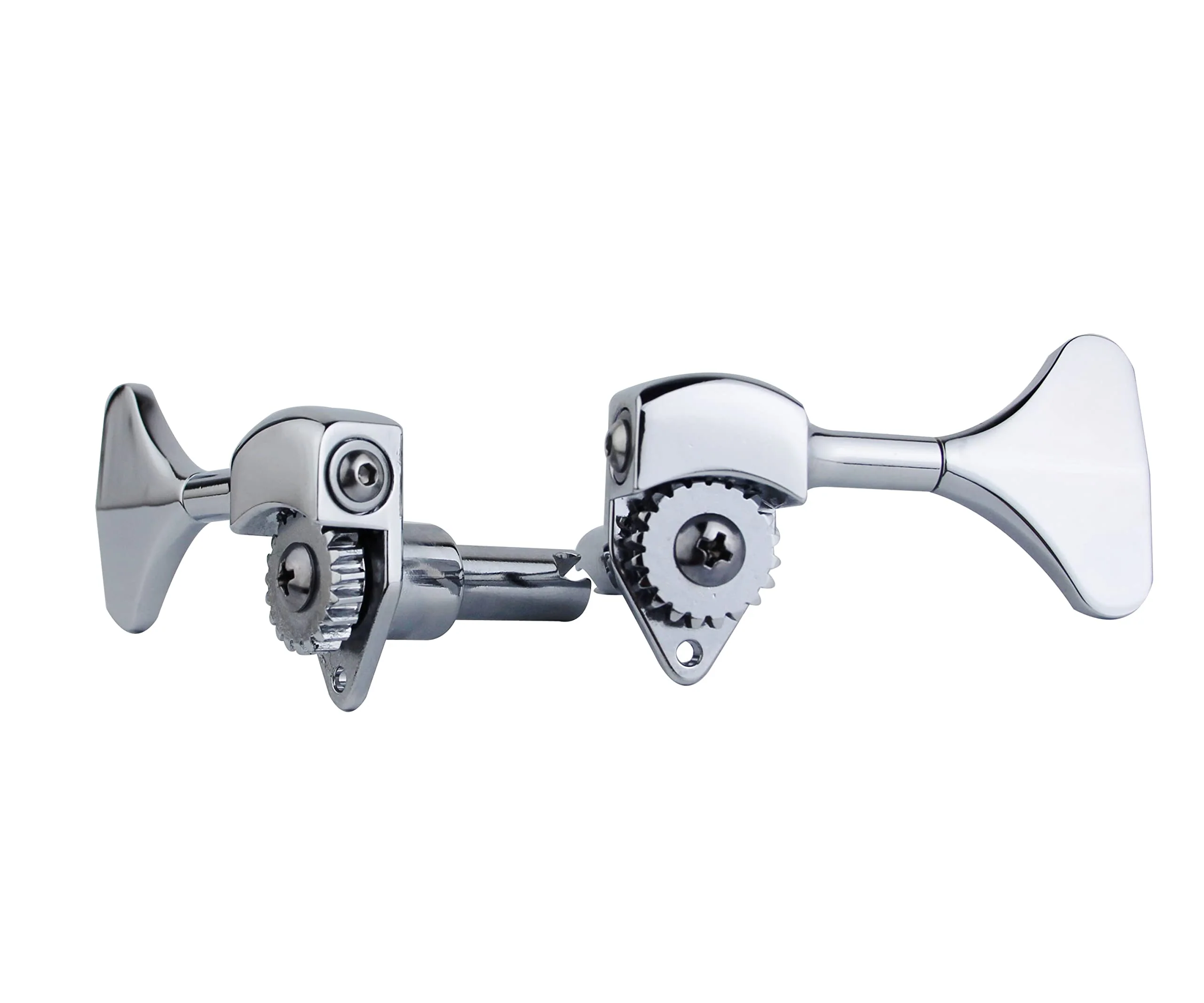 Guyker Bass Machine Head (2R + 2L) - 1:20 Ratio Open Gear Tuners Tuning Key Pegs Replacement for Electric Jazz Guitar Bass or Precision Instruments - Chrome 2R + 2L - Image 5
