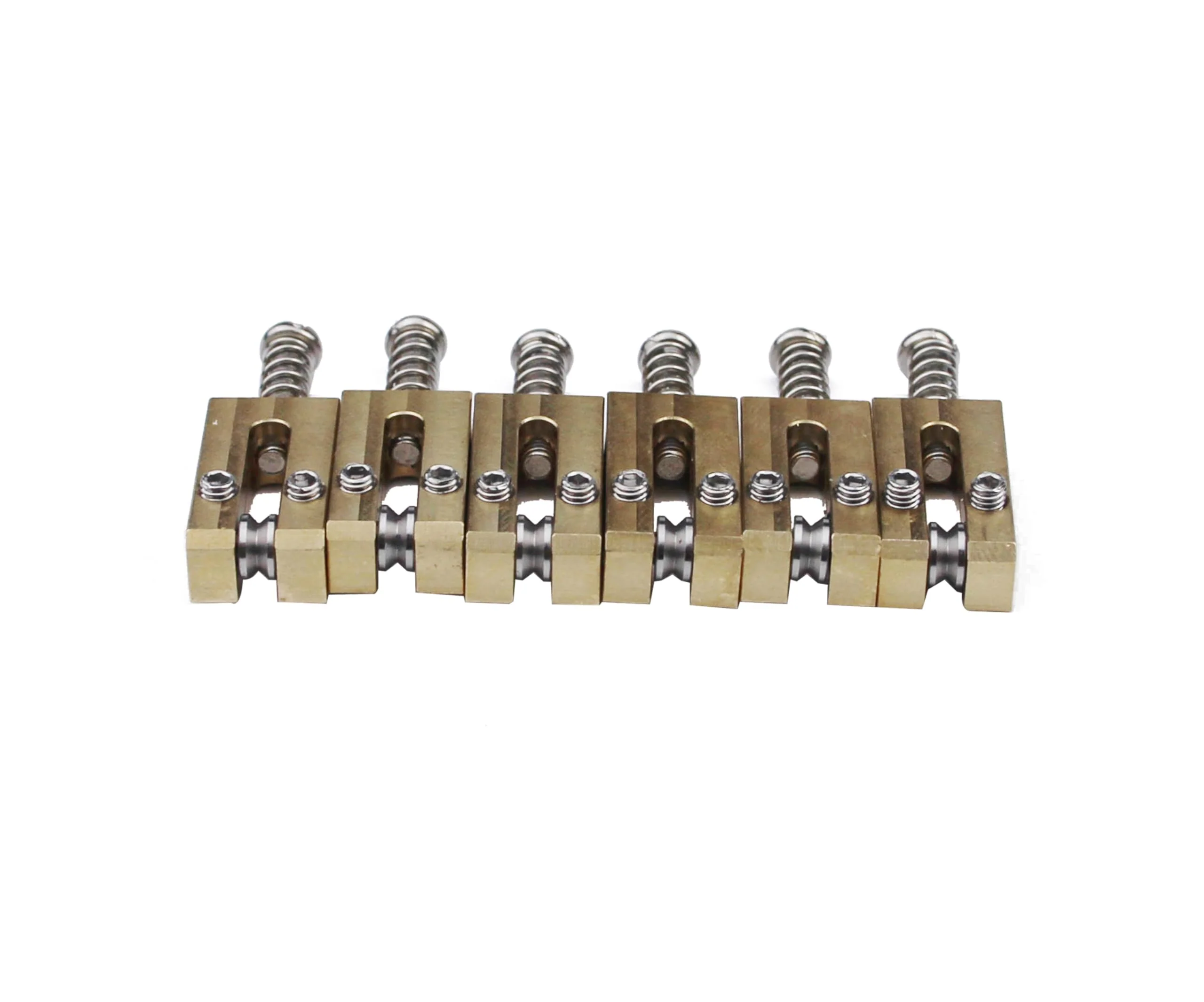 Guyker Brass Bridge Saddles - 10.5mm Roller Bridge Saddles Tremolo System Bridges Set Replacement for ST/TL Tele Strat Electric Guitar (Rectangle Type) String spacing: 10.5mm - new version - Image 2