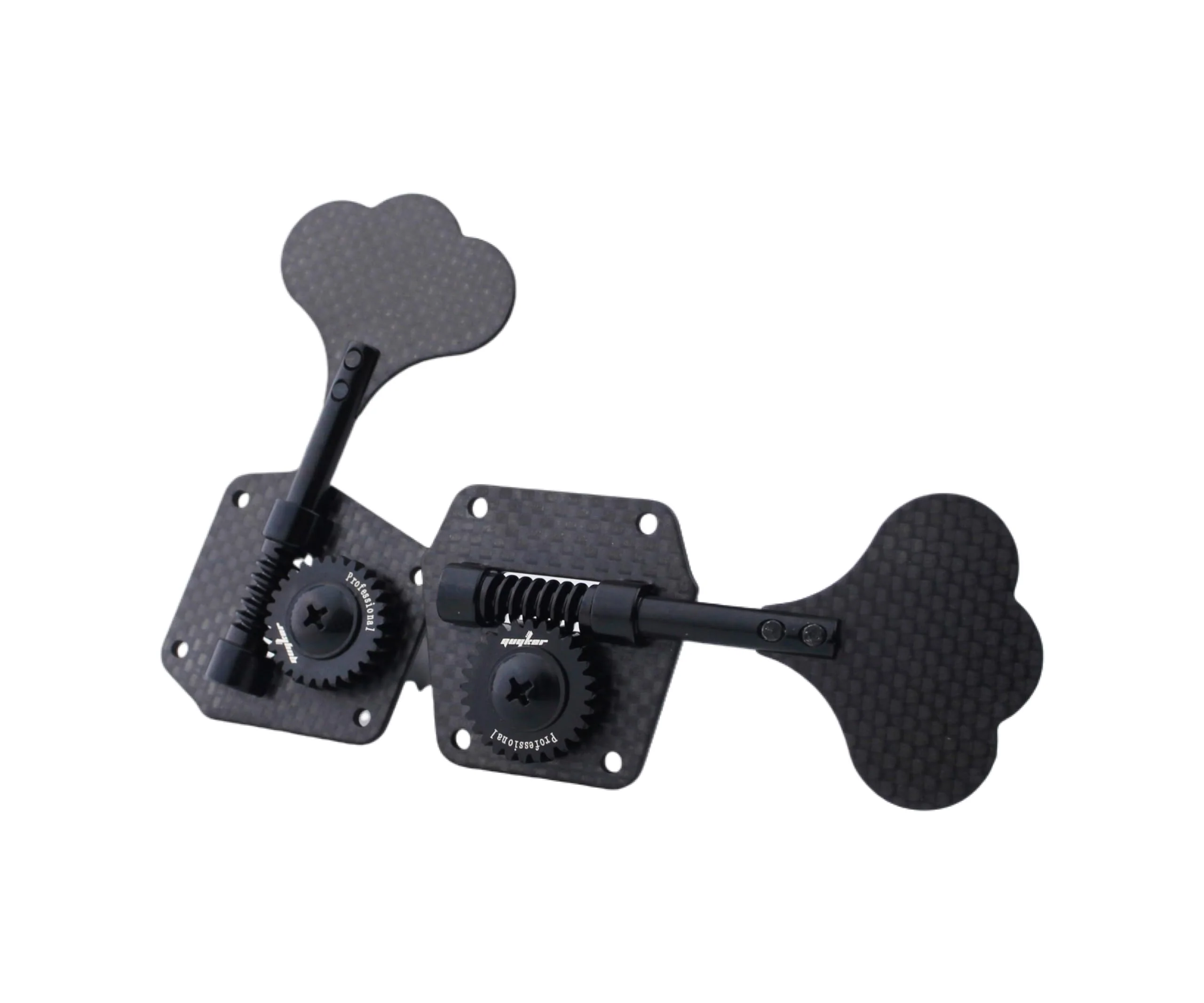 Guyker Carbon Fiber Bass Tuners (4 for Right) - 1:28 Ratio Gear Open Frame Machine Head Tuning Key Pegs Replacement for Electric Jazz Guitar Bass or Precision Instruments, Black 4 for Right - Image 3