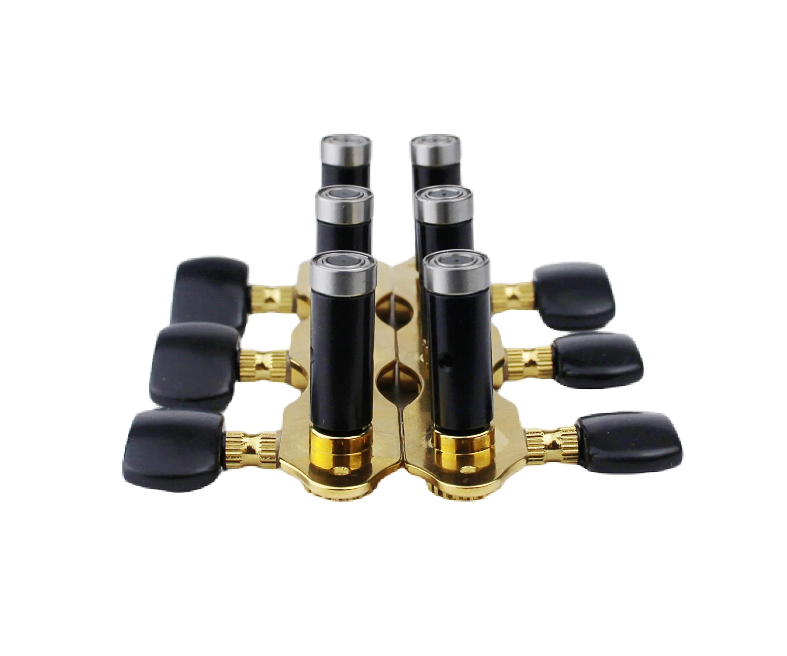 Guyker Classical Guitar Tuners, 1:18 Ratio Open Frame Style Acoustic Guitar Tuning Keys Steel String Pegs Machine Heads 2 Planks (3+3) (Gold, Black Button) Gold, Black Button - Image 3