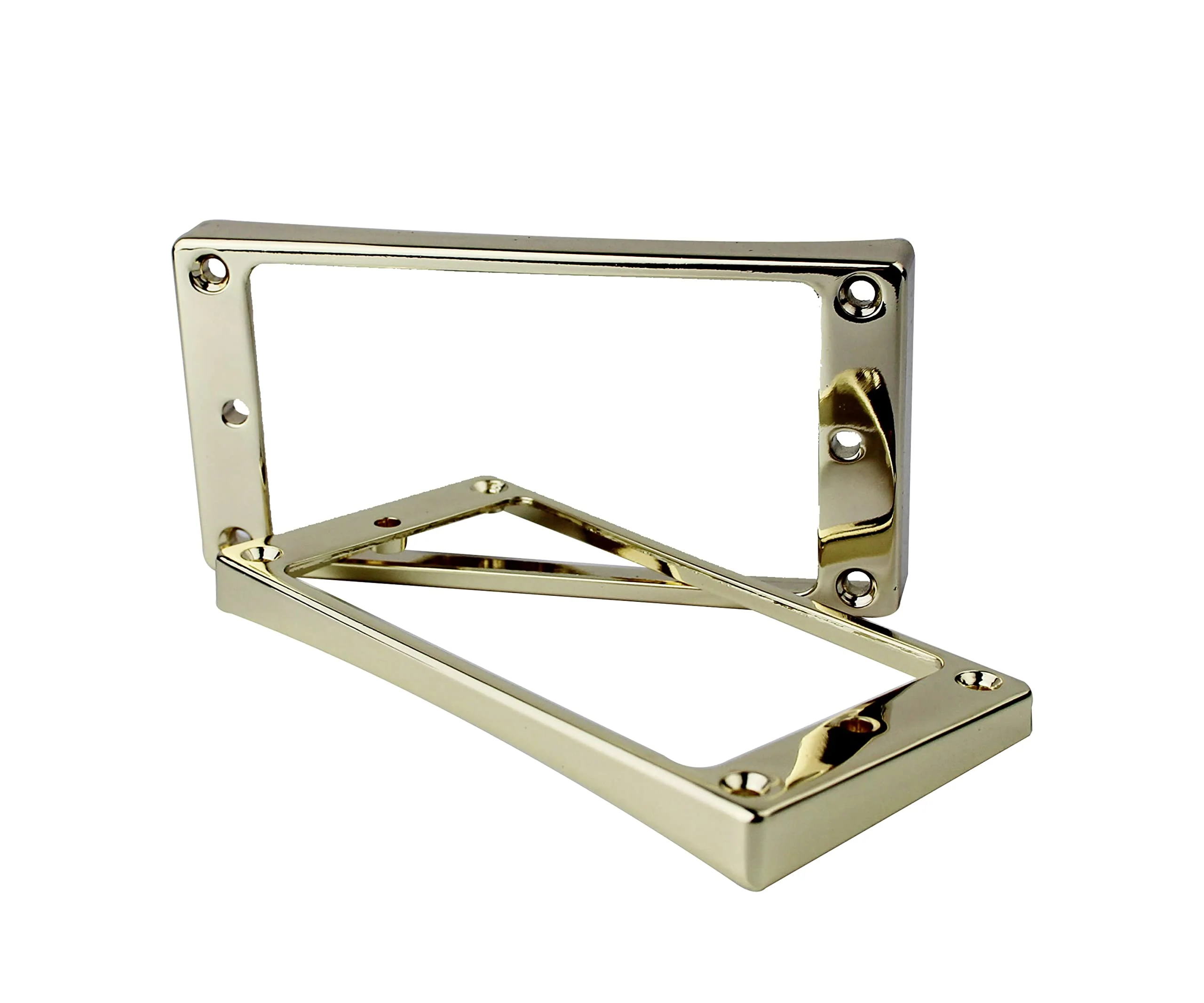 Guyker Curved Bottom Metal Humbucker Pickup Mounting Ring Set - Bridge and Neck Pickups Cover Frame Replacement Compatible with Les Paul LP Style Electric Guitar or Precision Bass(2PCS, Golden) - Image 3