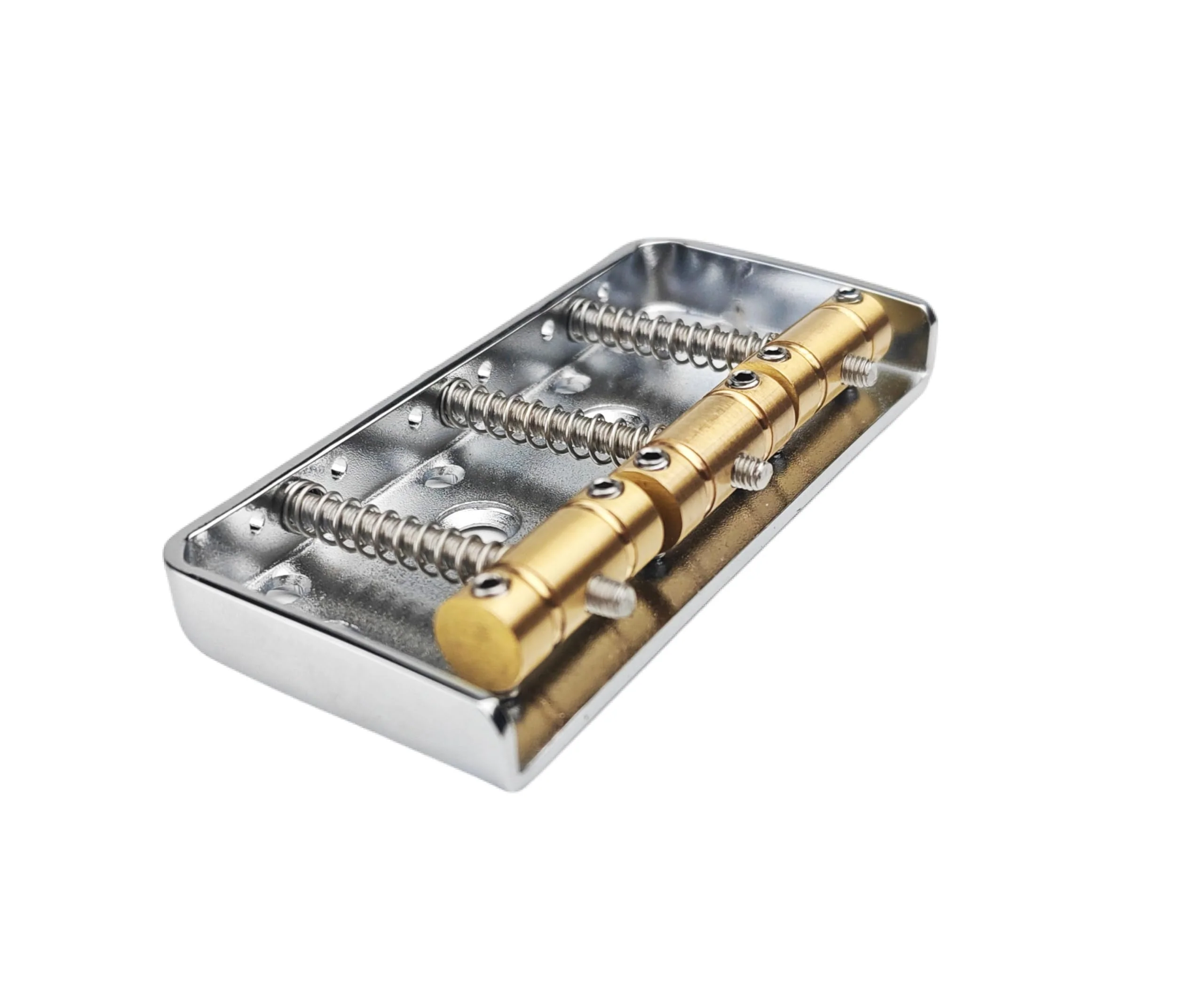 Guyker Fixed Short Bridge Assembly with Brass Compensated 3-Saddle and Steel Base Plate Compatible with Vintage TL Start ST Electric Guitar, GT02 GT02 chrome - Image 2