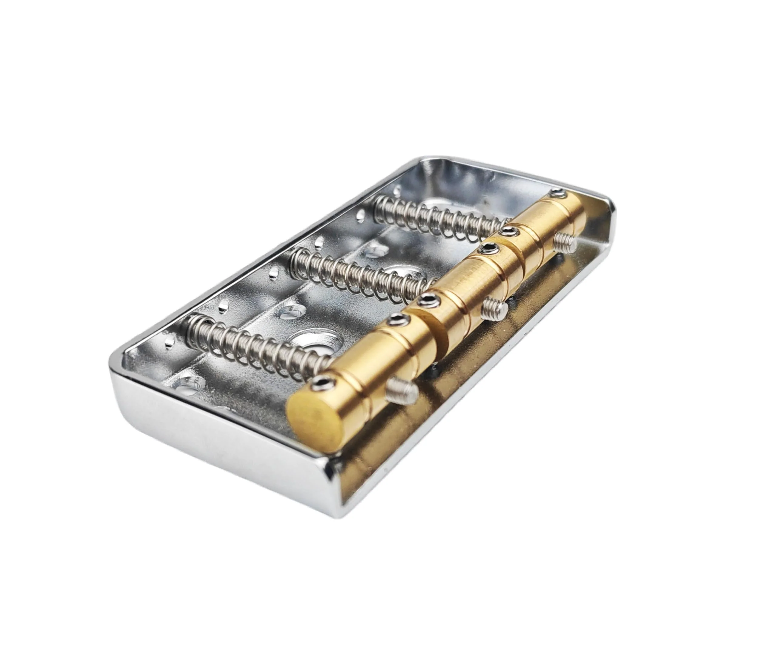 Guyker Fixed Short Bridge Assembly with Brass Compensated 3-Saddle and Steel Base Plate Compatible with Vintage TL Start ST Electric Guitar, GT02 GT02 chrome - Image 3