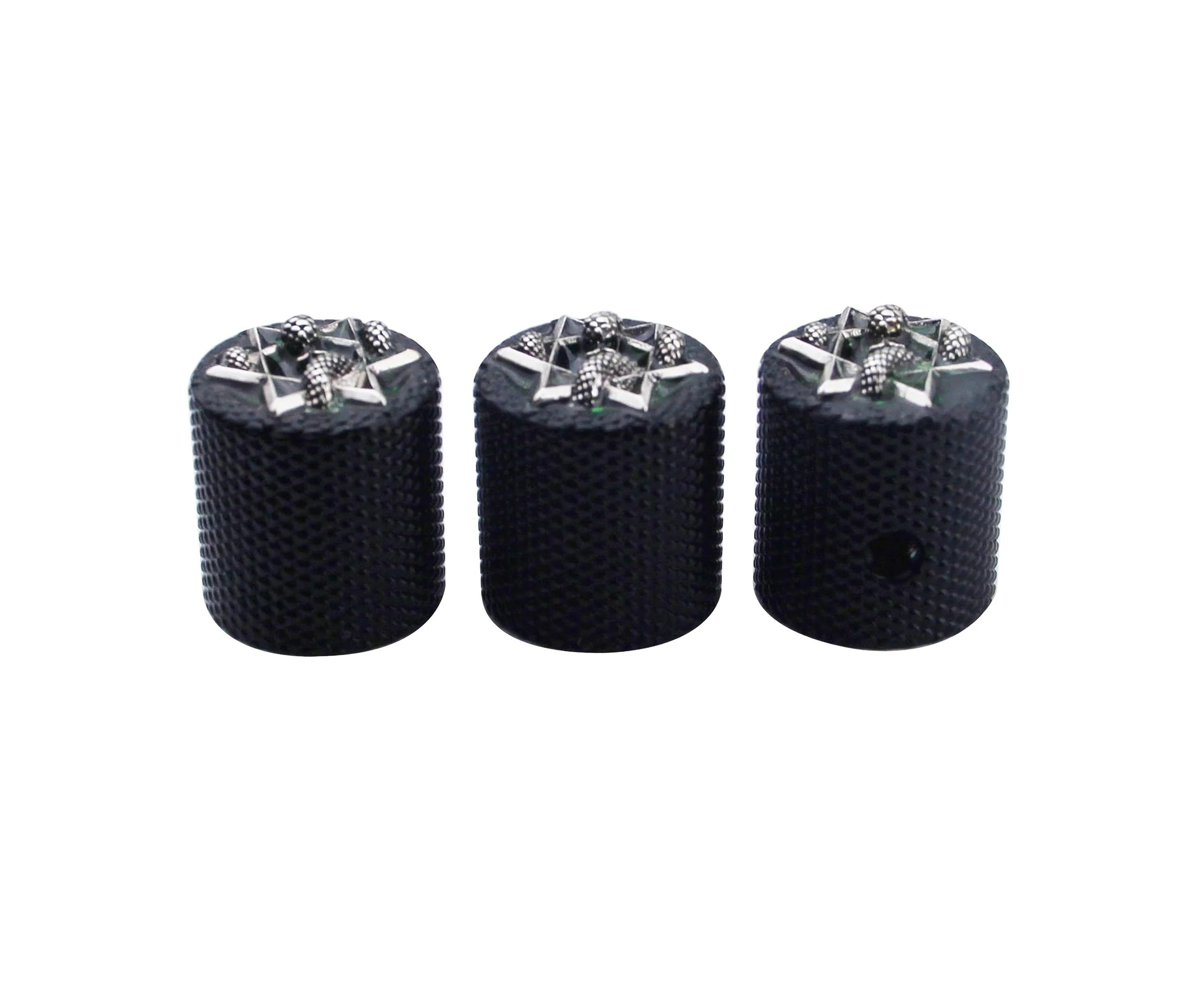 Guyker Guitar Bass Potentiometer Control Knobs with 6mm Dia. Shaft Pots - 3PCS Zinc alloy Speed Tone Volume Knob Replacement Part, (Ancient Silver Green Snake Top, black body) Ancient Silver Snake Top - Image 2
