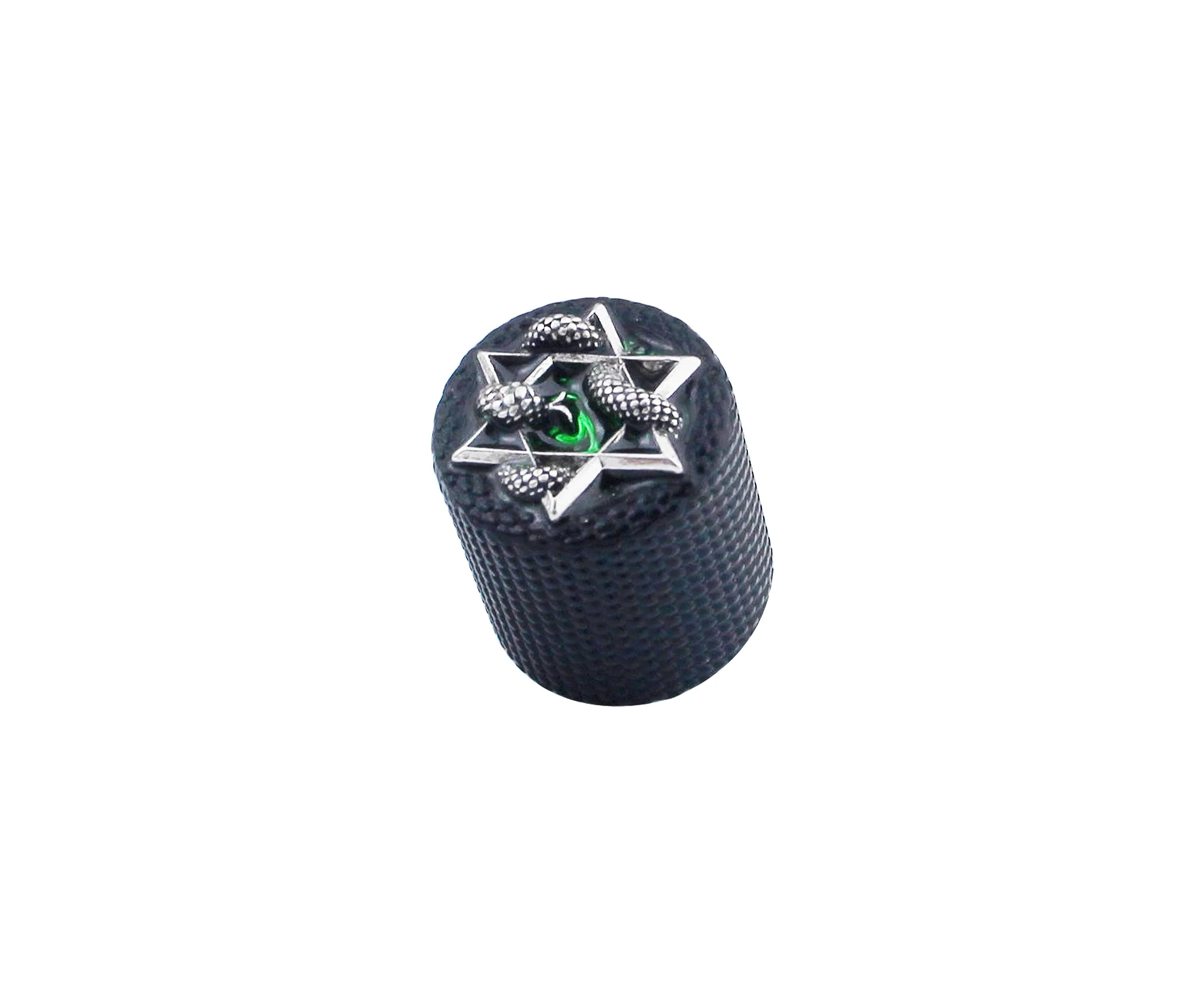 Guyker Guitar Bass Potentiometer Control Knobs with 6mm Dia. Shaft Pots - 3PCS Zinc alloy Speed Tone Volume Knob Replacement Part, (Ancient Silver Green Snake Top, black body) Ancient Silver Snake Top - Image 3