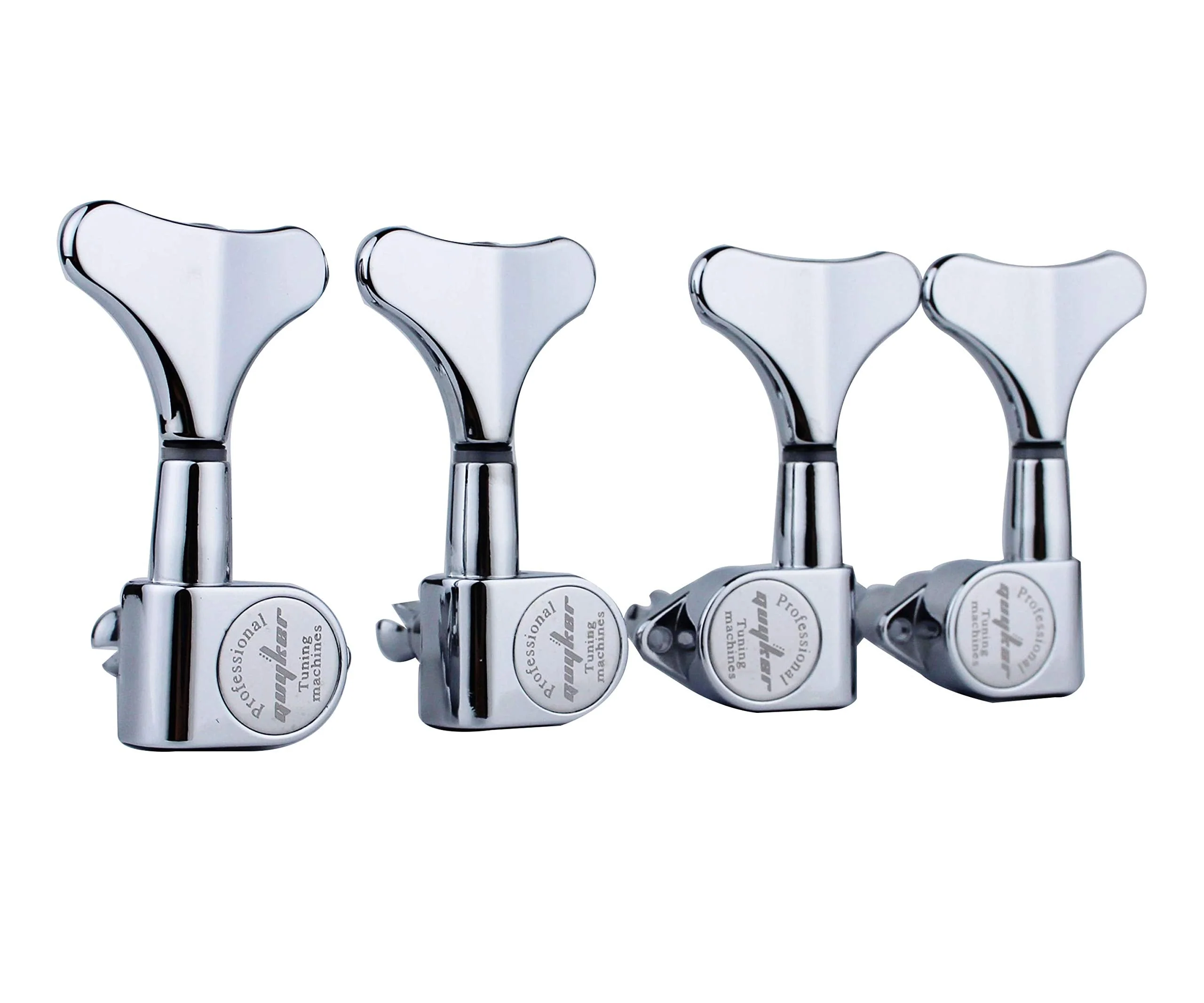 Guyker Guitar Bass Tuners (2R + 2L) - 1:17 Ratio Headstock Sealed Tuning Key Pegs Machine Head Replacement for Electric Jazz Bass or Precision Instruments - Chrome 2R + 2L - Image 2