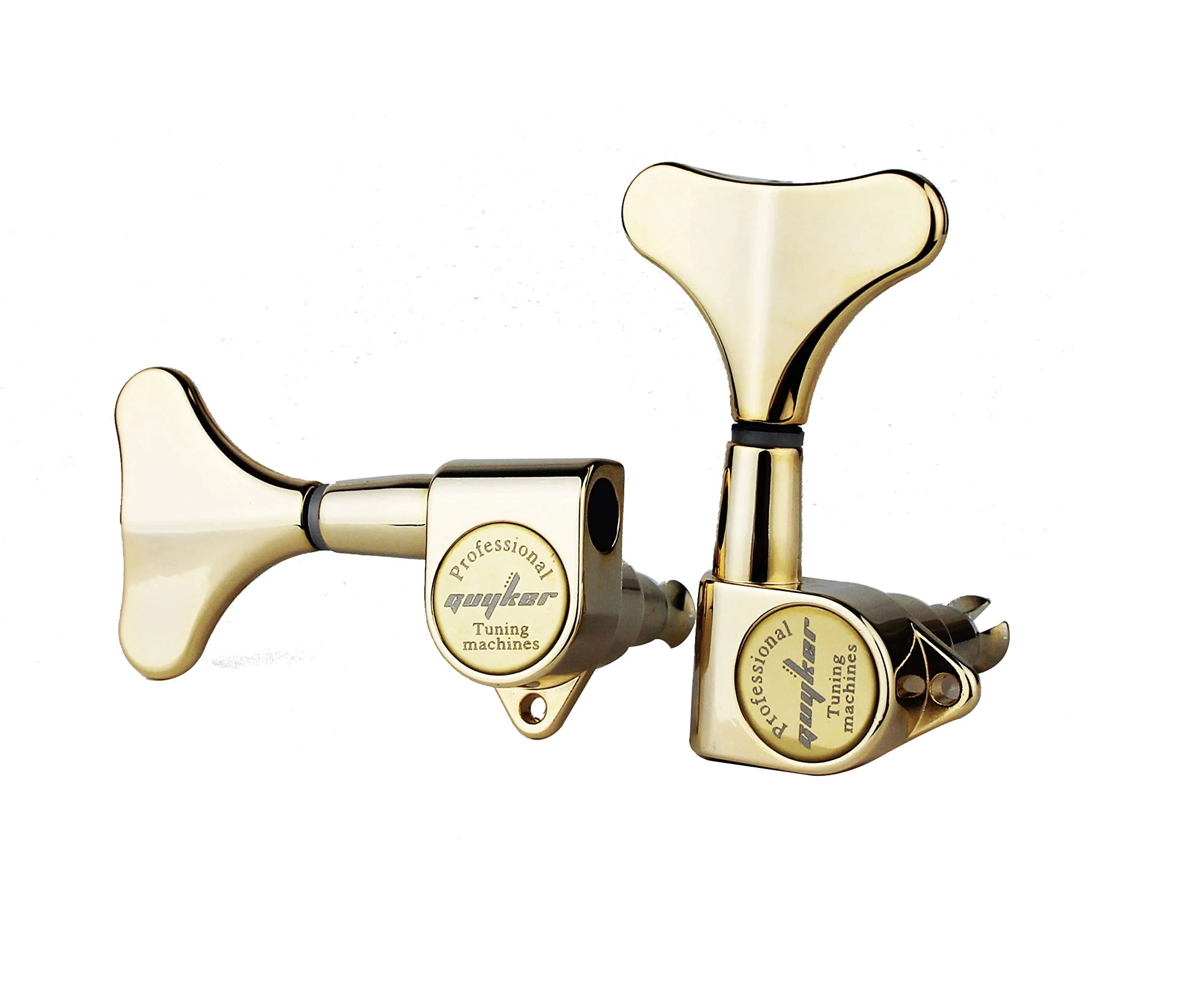 Guyker Guitar Bass Tuners (3R + 2L) - 1:17 Ratio Headstock Sealed Tuning Key Pegs Machine Head Replacement for Electric Jazz Bass or Precision Instruments - Golden 3R + 2L - Image 2