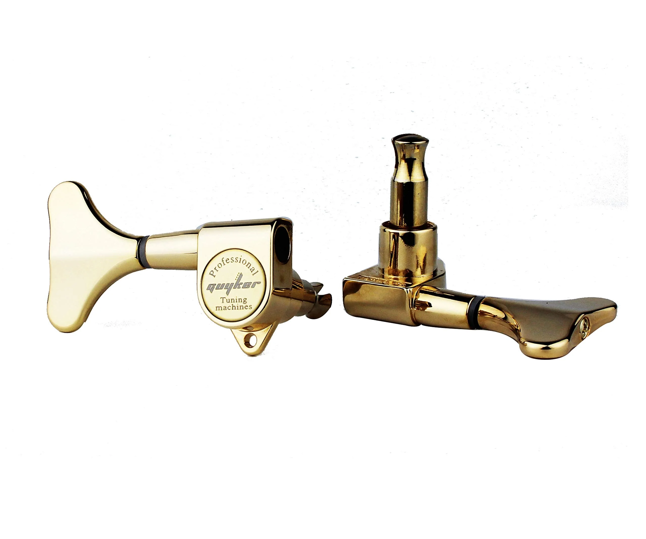 Guyker Guitar Bass Tuners (3R + 2L) - 1:17 Ratio Headstock Sealed Tuning Key Pegs Machine Head Replacement for Electric Jazz Bass or Precision Instruments - Golden 3R + 2L - Image 3