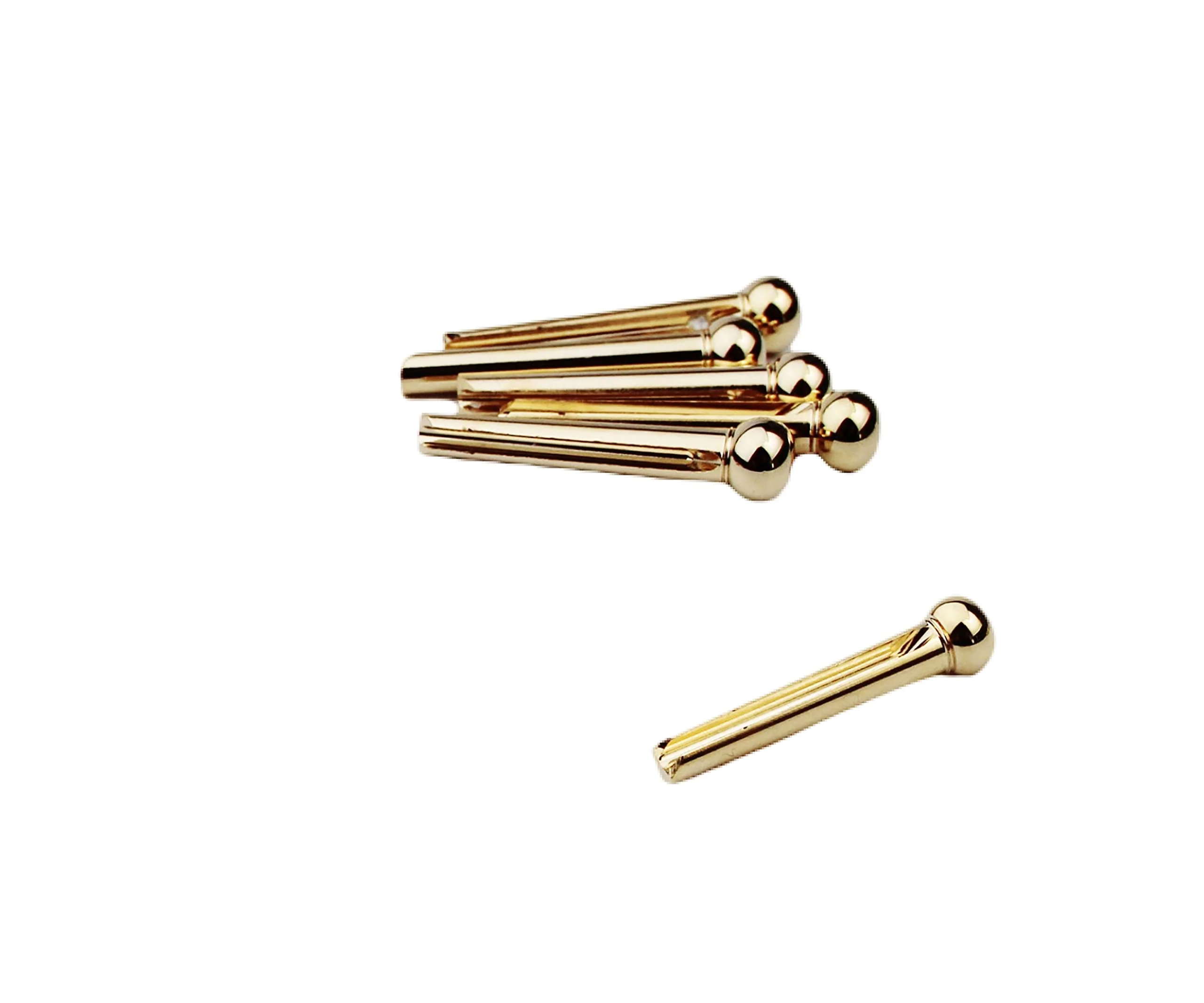 Guyker Guitar Bridge Pins, Pure Brass Pins Endpin for 6 Strings Folk Acoustic Guitar Nail Pegs Fixed Cone Replacement Parts High Craftsmanship 1 Set (6 Pcs) - Image 2