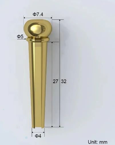 Guyker Guitar Bridge Pins, Pure Brass Pins Endpin for 6 Strings Folk Acoustic Guitar Nail Pegs Fixed Cone Replacement Parts High Craftsmanship 1 Set (6 Pcs) - Image 5