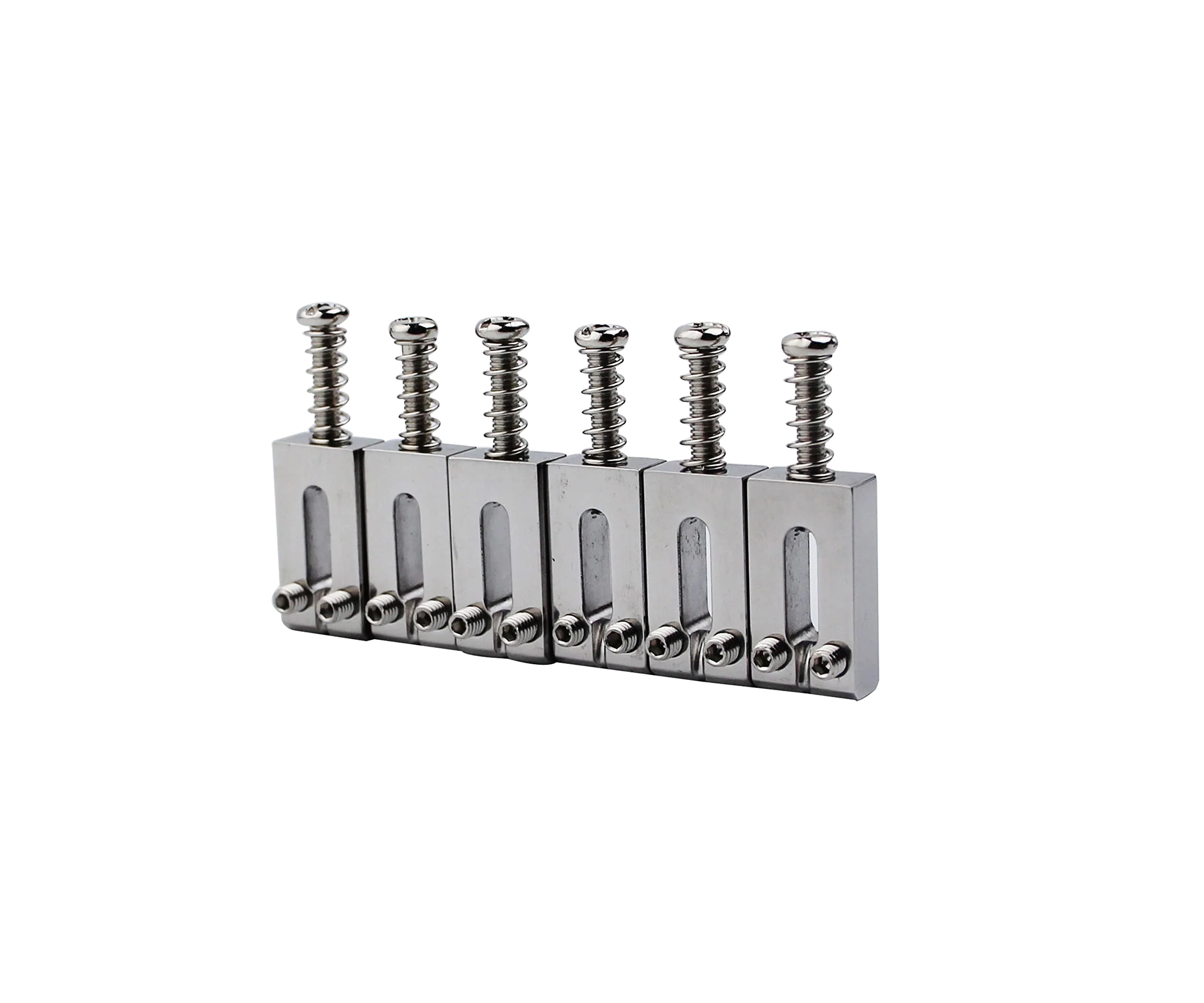 Guyker Guitar Bridge Saddles (Set of 6) - 10.5MM Stainless Steel Polished Modern Guitar Tremolo Bridge Saddles Compatible with Strat ST Electric Guitar 10.5mm, 6 Piece - Image 2
